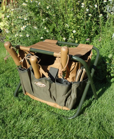 Happy Gardens - Canvas Tool Bag & Stool Carry-All