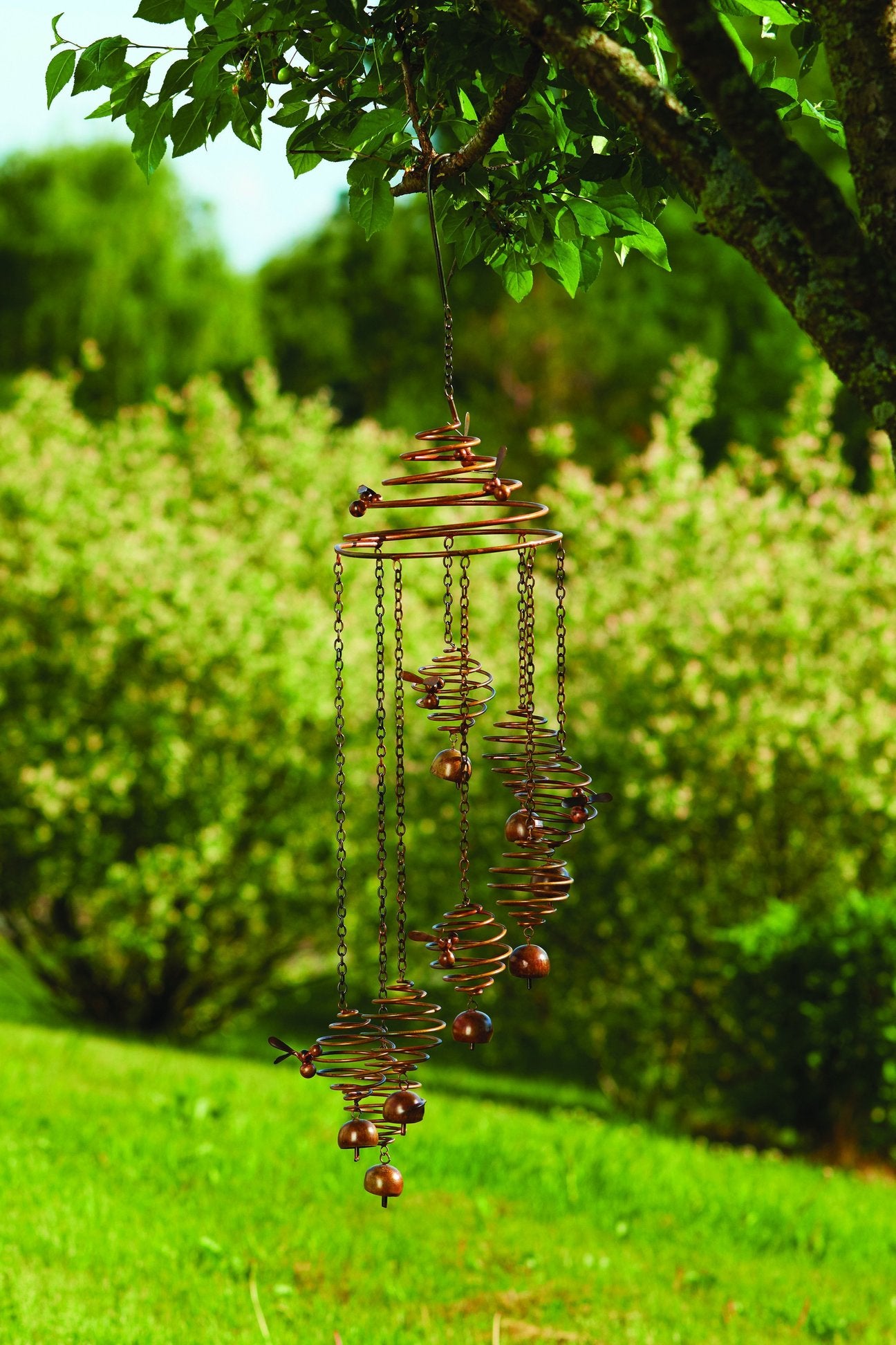 Happy Gardens - Bee Spiral with Bells Mobile Wind Chime