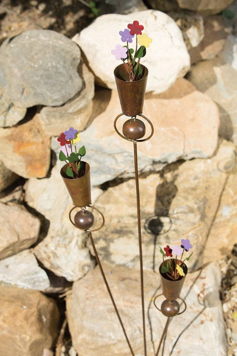 Garden Stake - Triple Flower Pot — Happy Gardens