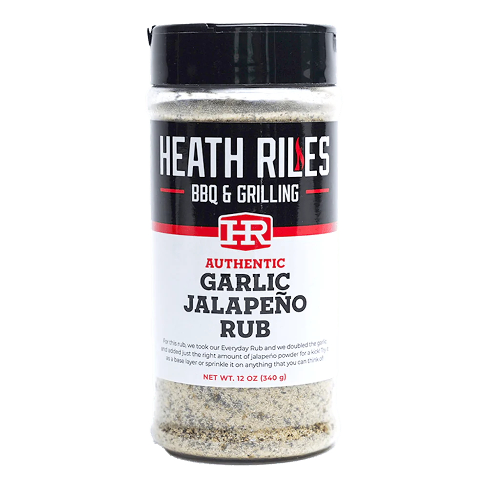 Heath Riles BBQ & Grilling | Garlic Jalapeño Rub | 12 oz. Shaker Bottle