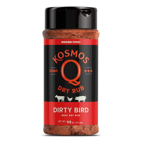 Kosmos Q Dry Rub, Meat, Hot Dirty Bird - 11.0 oz