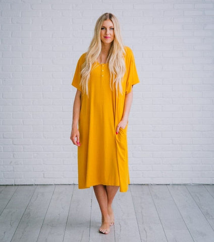 Undercover Mama Mustard House Dress