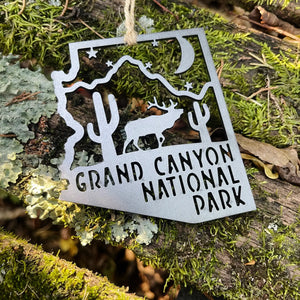 Arizona State Grand Canyon Ornament - Raw Steel - Earthwild.com / Blue Planet Outdoors