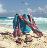 Beach Flat Sandals and Crossbody Bag matching set-Beach essentials