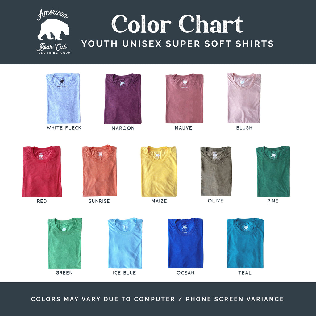 American Bear Cub® Youth Unisex Shirts Color Chart