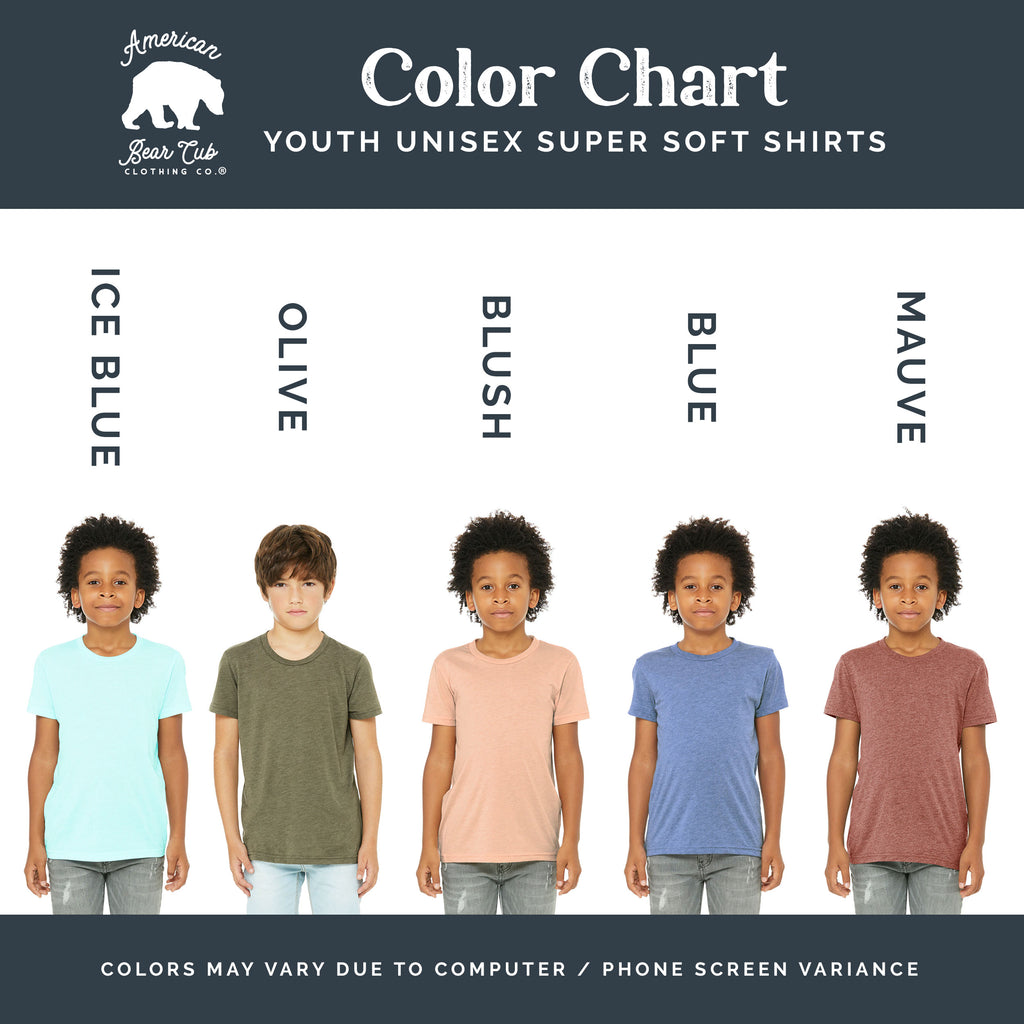 Baby Toddler and Youth Shirts Color Chart