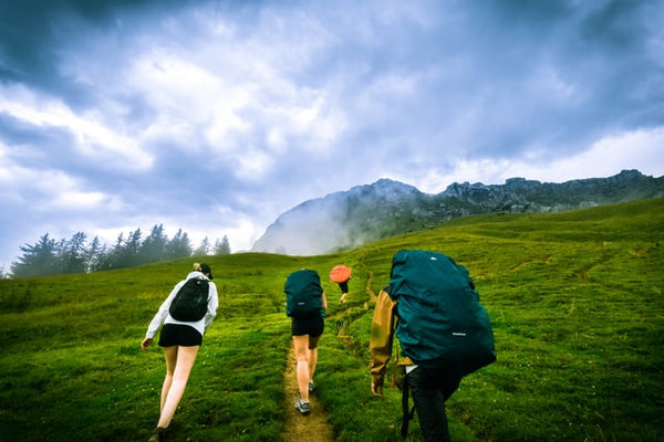 hiking in the rain