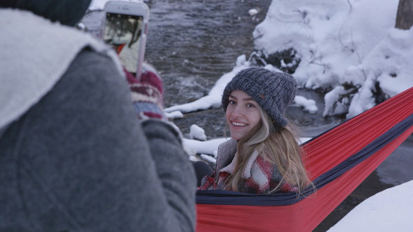 hammock camping in winter