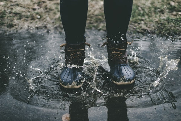 hiking in the rain