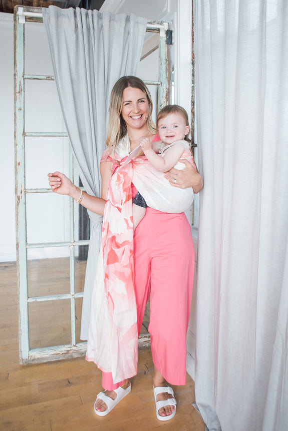 Love Powered Co x Junior Foxes collaboration, Handmade in Toronto, Canada baby carriers ring slings