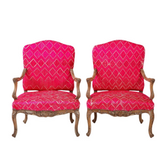 Pair Of Antique Louis XV Chairs, 1860