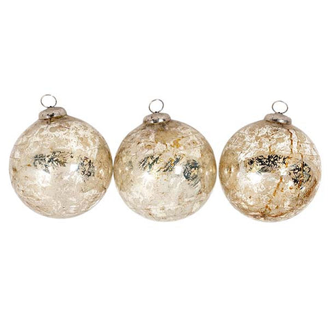 Set of three mercury glass balls, 1910