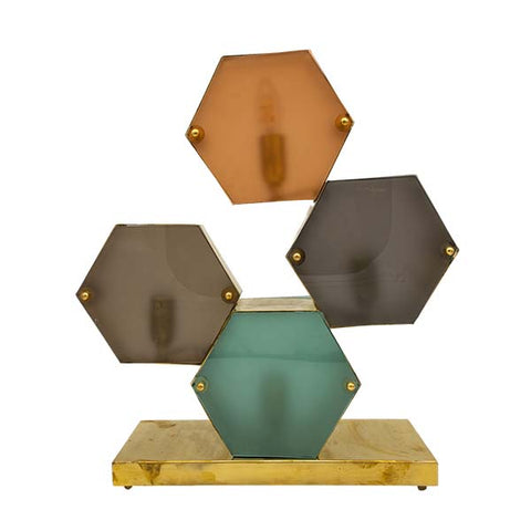 Murano Geometric Multicolor Table Lamp - Pair