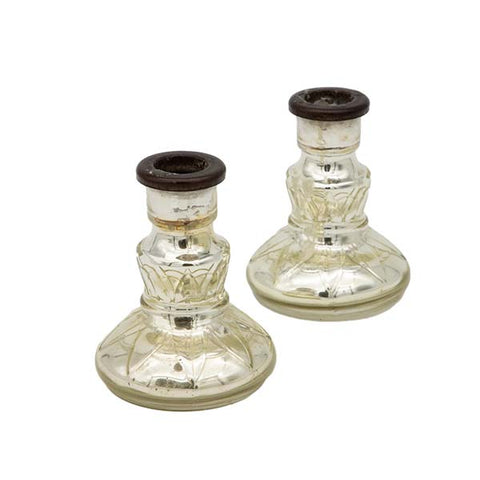 Pair Mercuy Glass Candlesticks