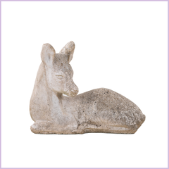 Small Cast Stone Fawn Deer Garden Ornament