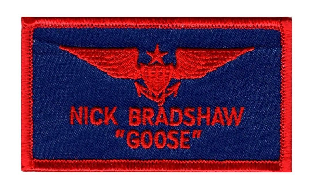 Top Gun Nick Bradshaw Goose Patch Embroidered Hook Miltacusa