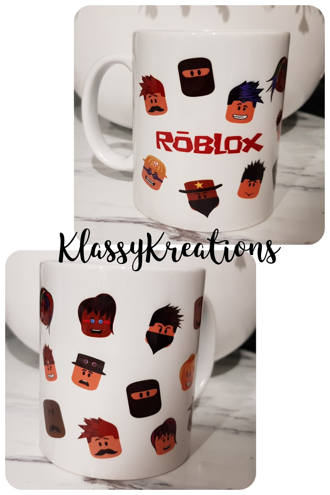 Roblox Inspired Childrens Cup White Mug 11oz Klassykreations - the sons suit roblox