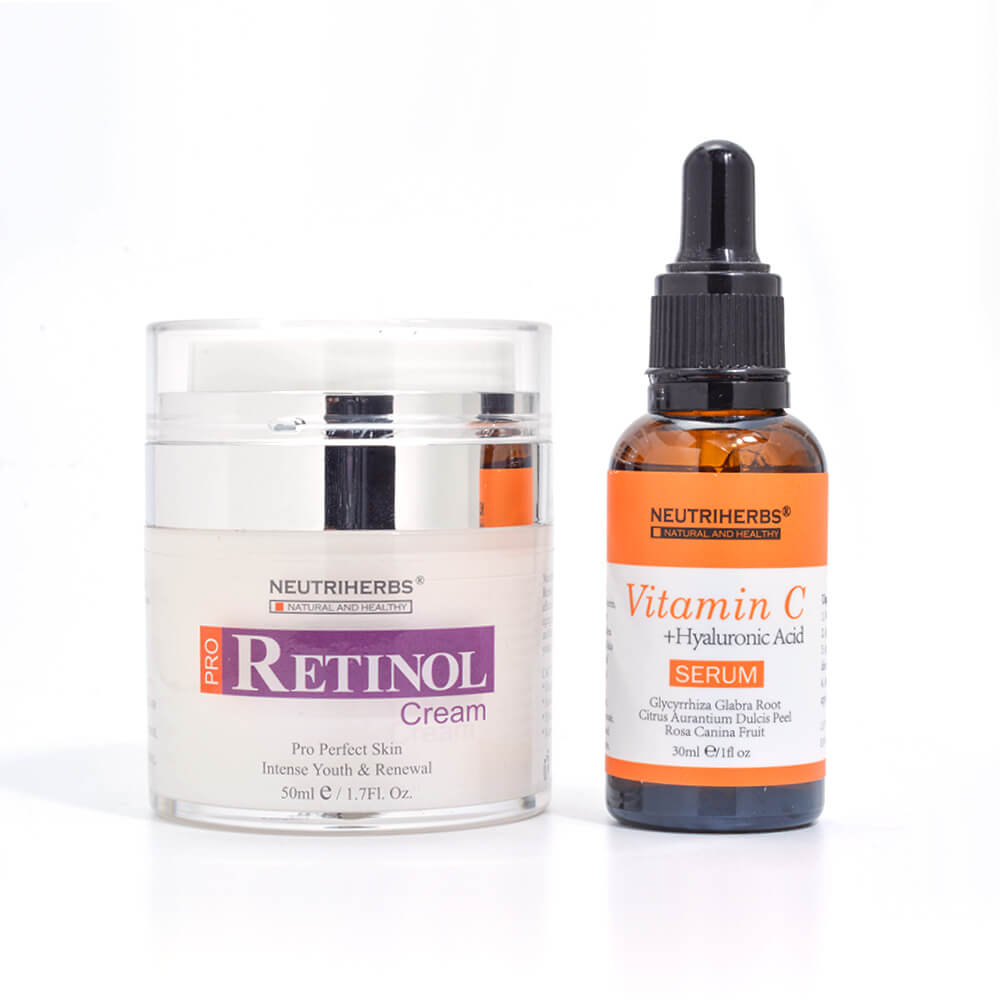 Retinol Cream + Vit C Serum For Wrinkles Dark Spots Neutriherbs