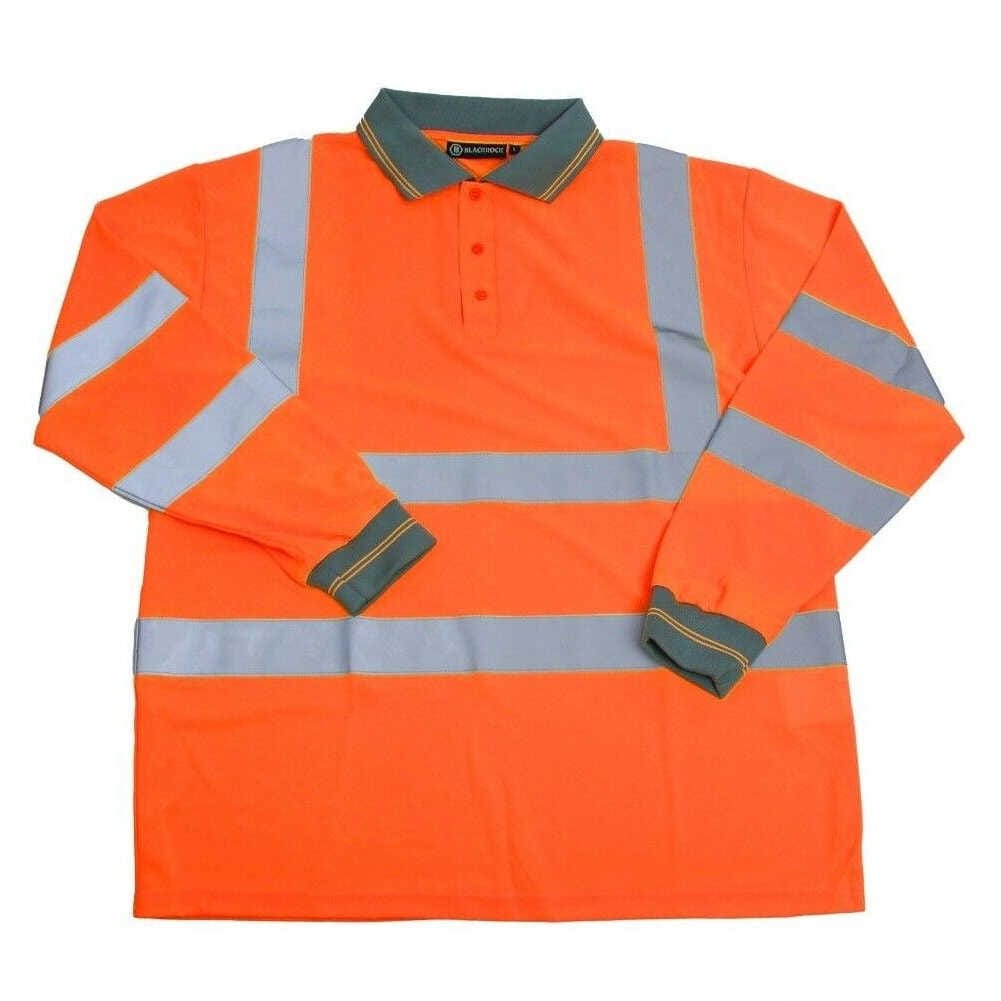 Blackrock Orange Hi Vis Polo Shirt Long Sleeve - PPE Work Solutions