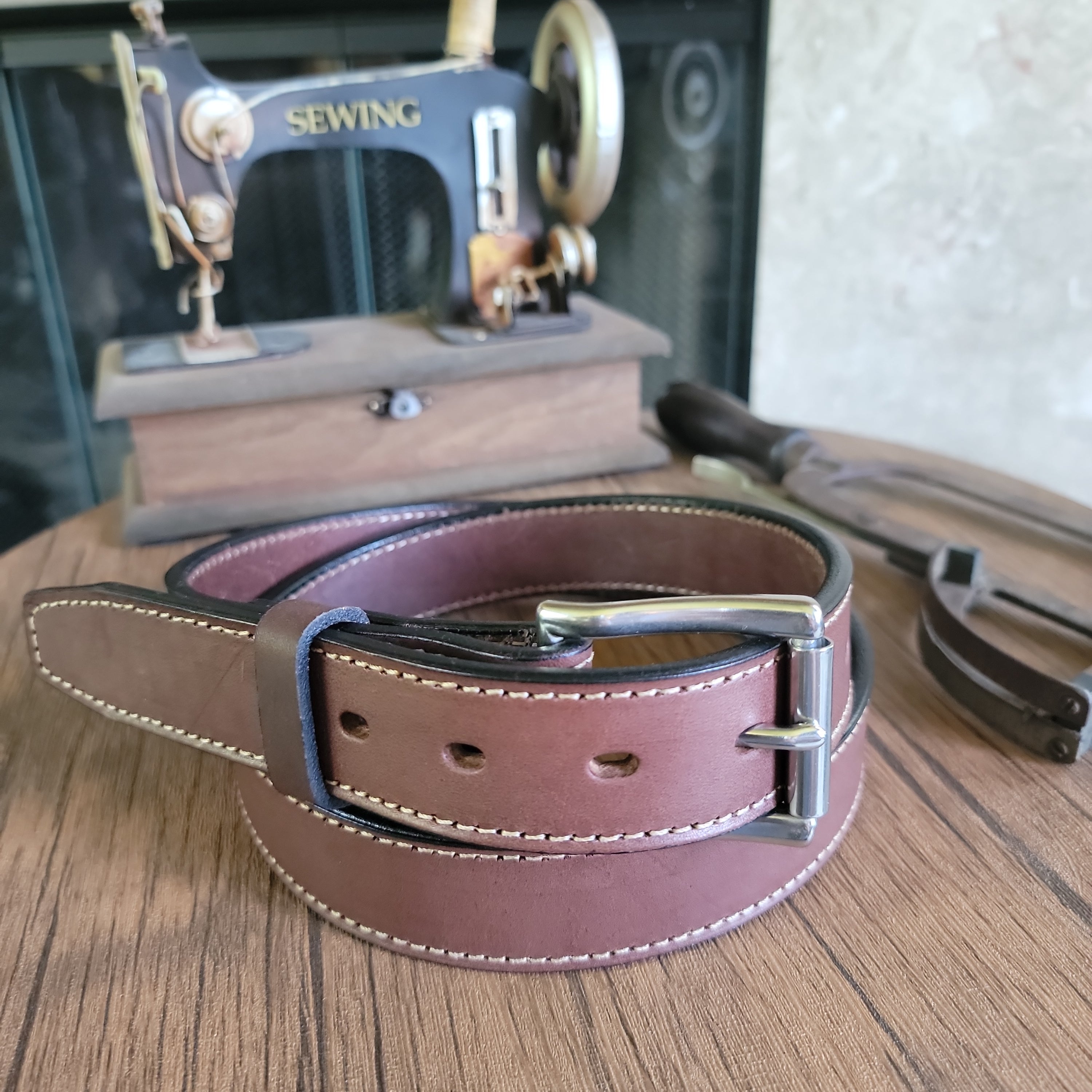 1.25 The Skinny Duke Belt | MADE IN USA | Full Grain Heavy Veg Tan Leather | Heavy Belt