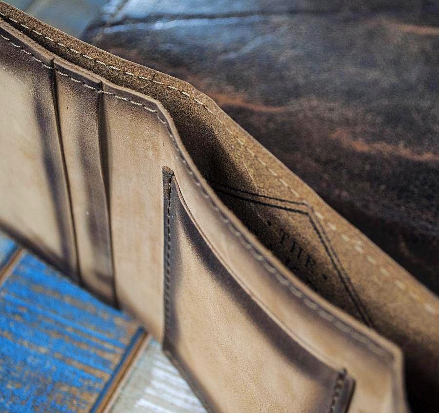 6-Slot Trifold Wallet - The Stanza (Burnt Timber Leather)