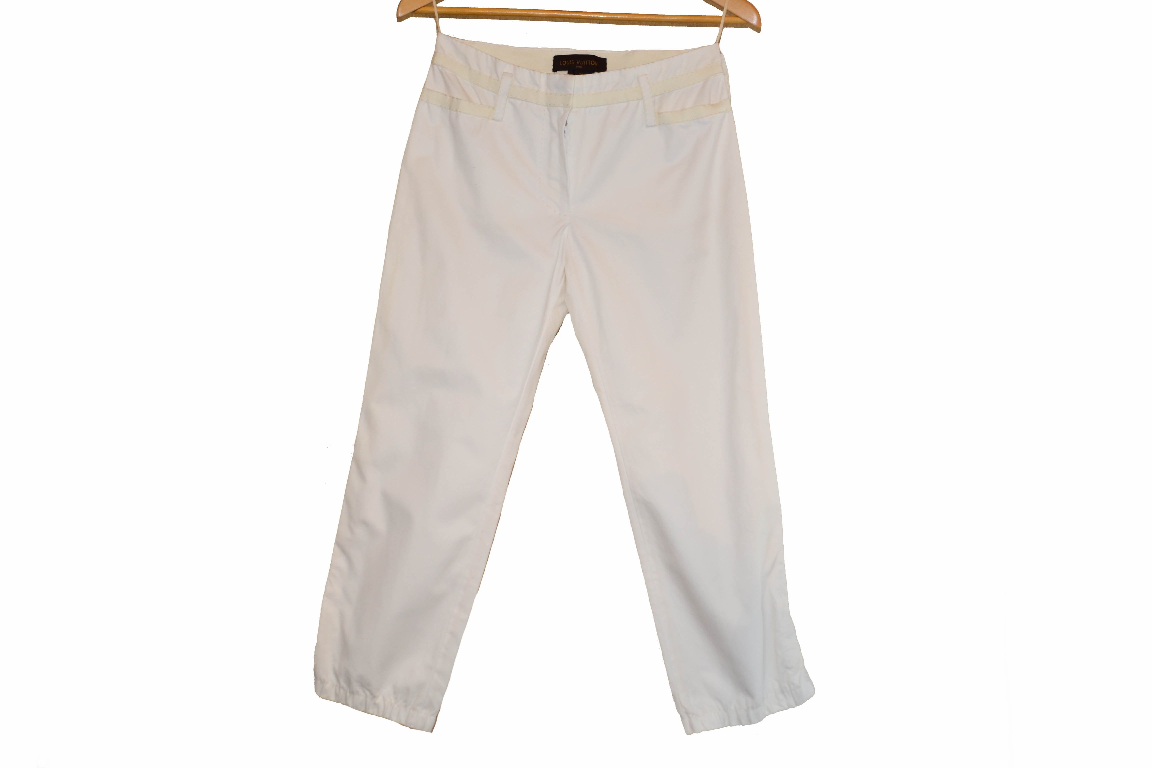 Authentic Louis Vuitton Women's White Cotton Pants Size 36 – Paris ...