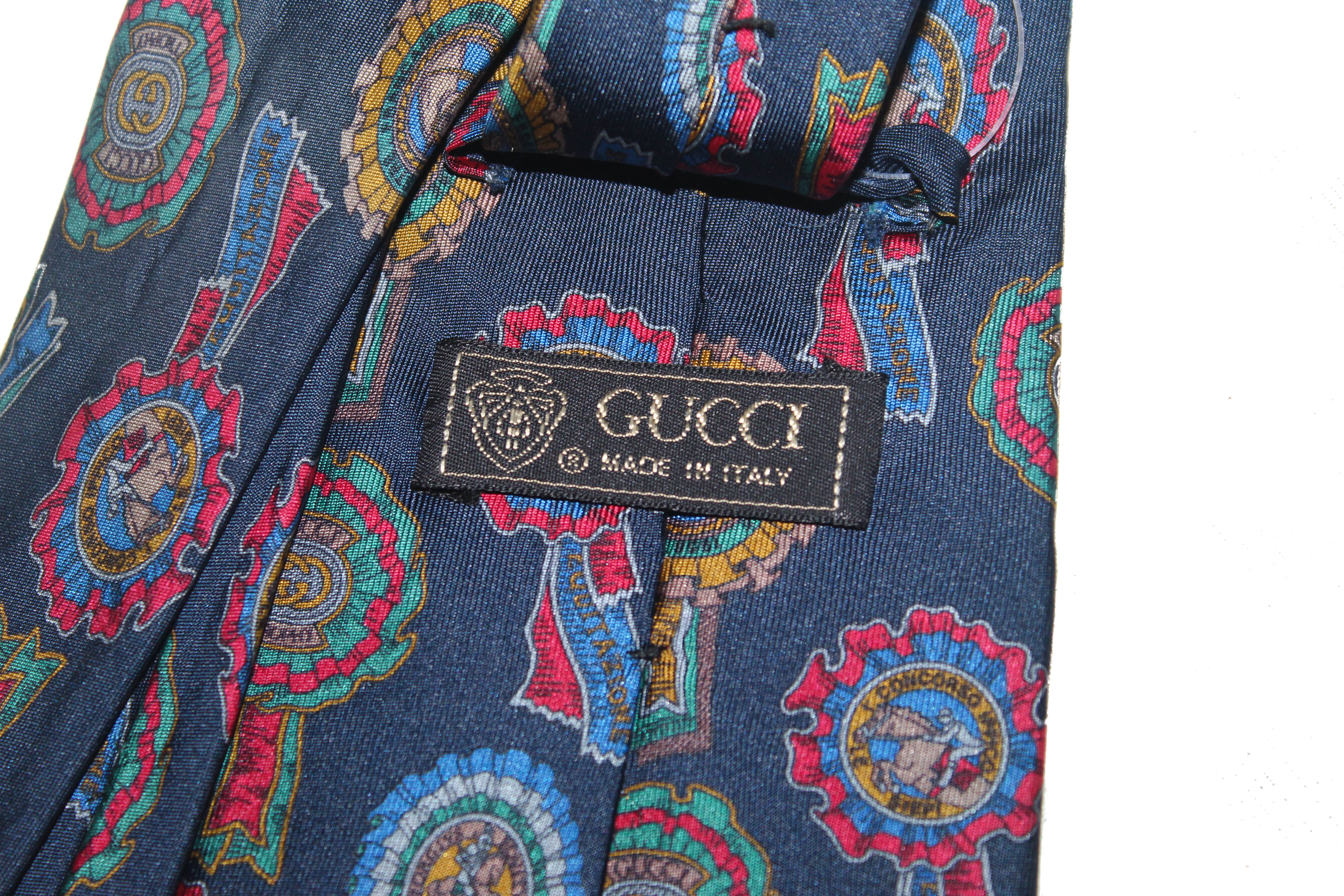 Authentic Gucci Blue Silk Ribbon Men's Tie – Paris Station Shop