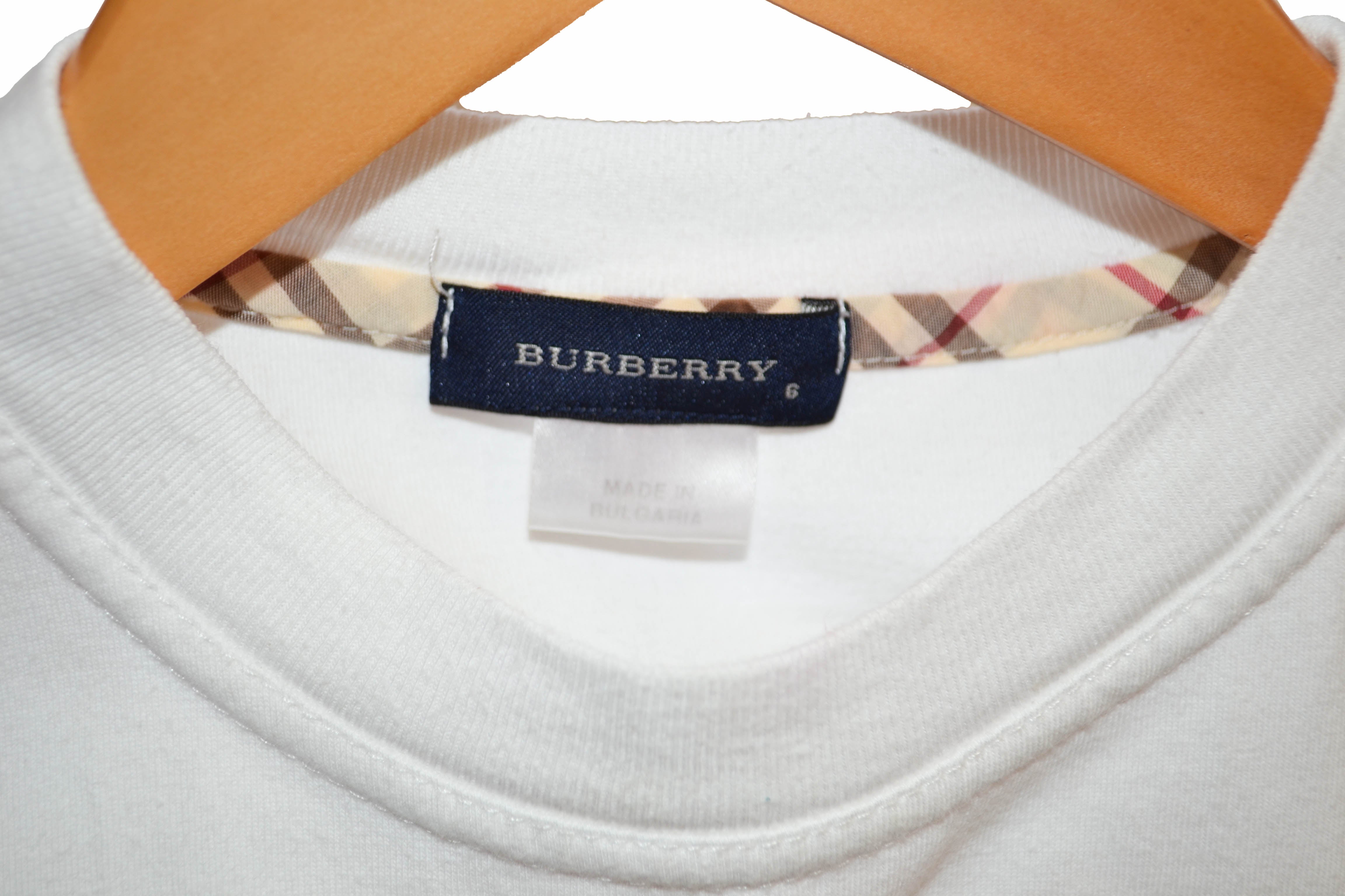Authentic Burberry British Flag Haymarket Signature White Boy T-Shirt ...