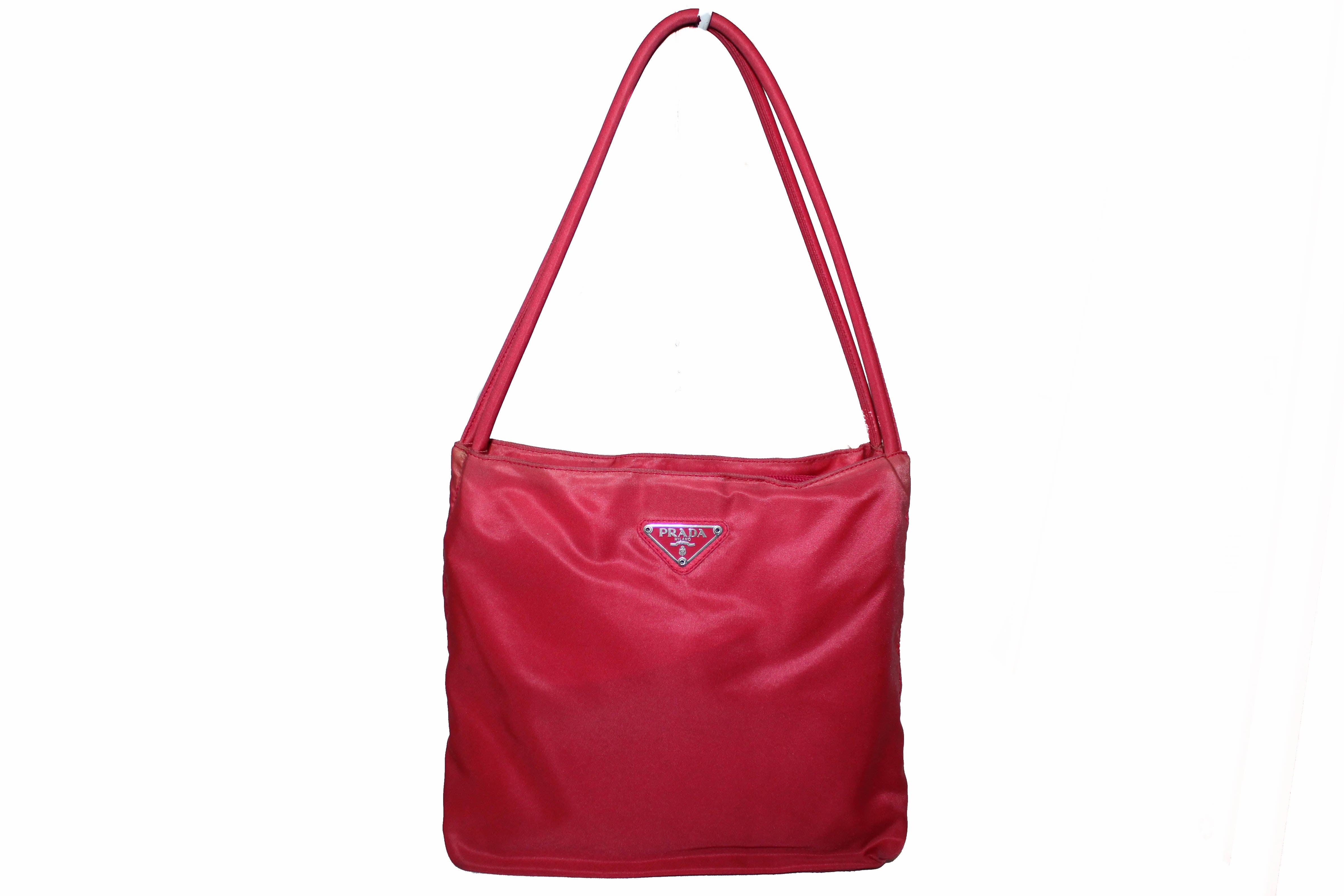 prada red nylon bag