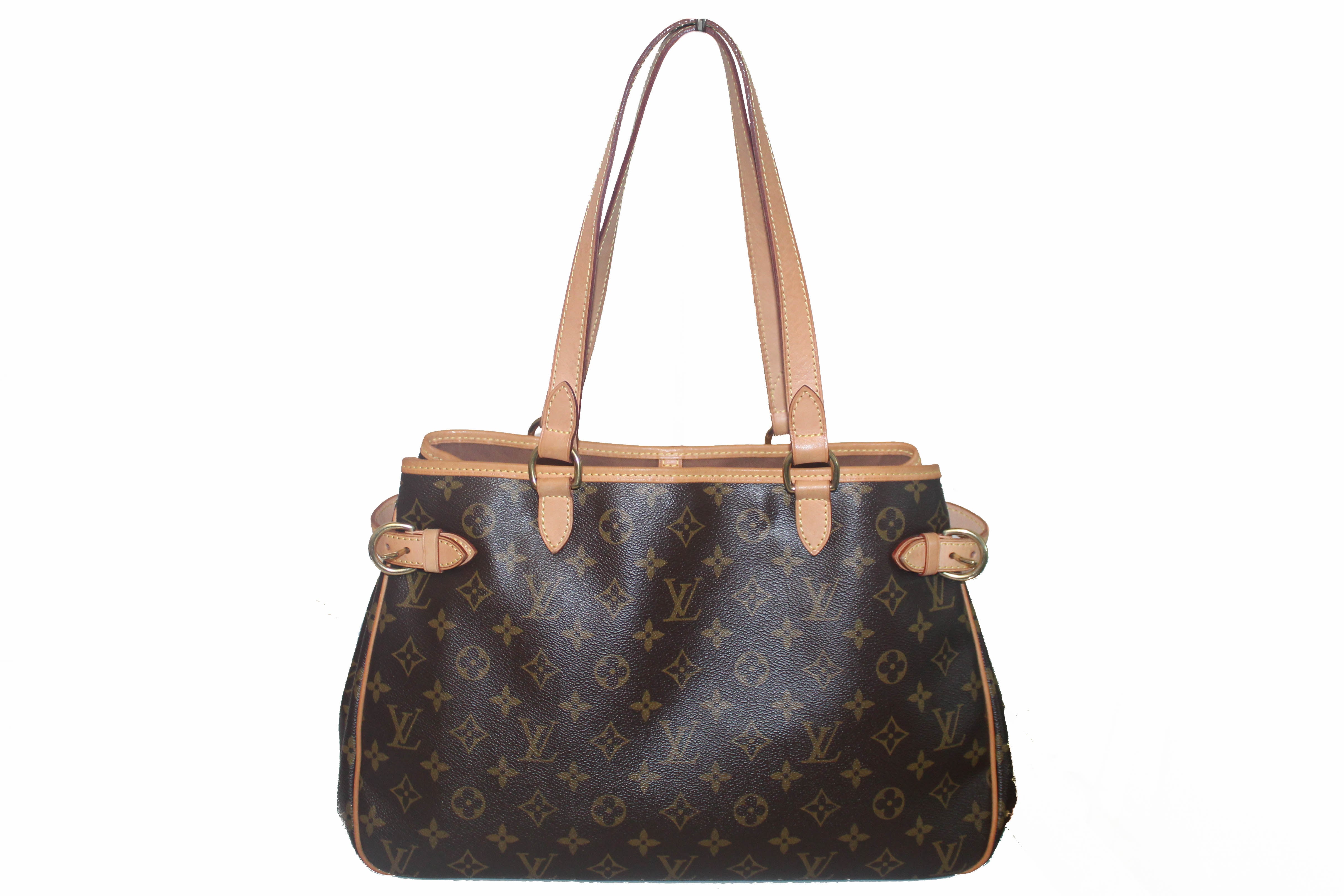 Used Brown Louis Vuitton Authentic Monogram Batignolles Shoulder