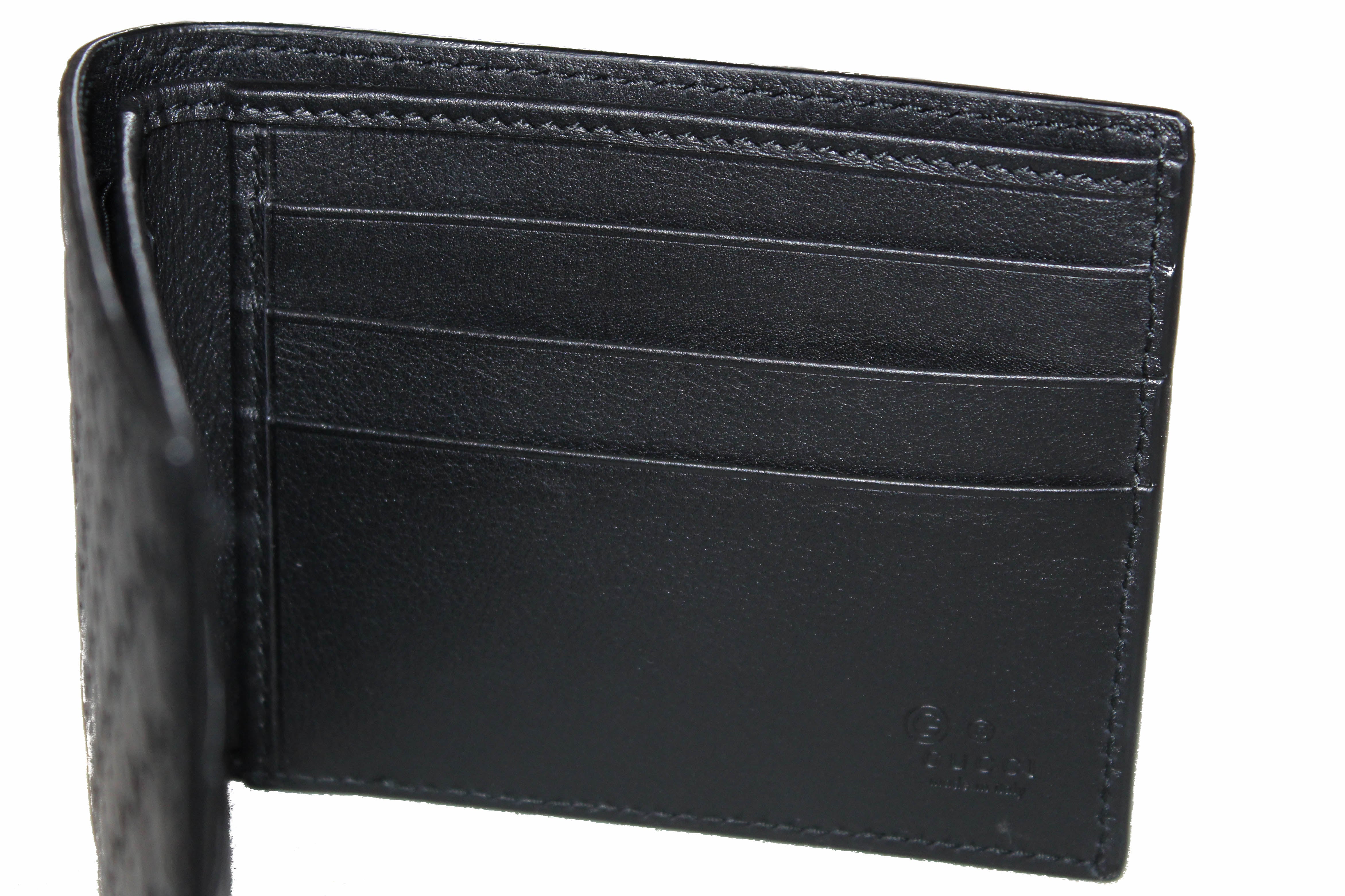 Authentic New Gucci Black Microguccissima Leather Bi-fold Men's Wallet ...