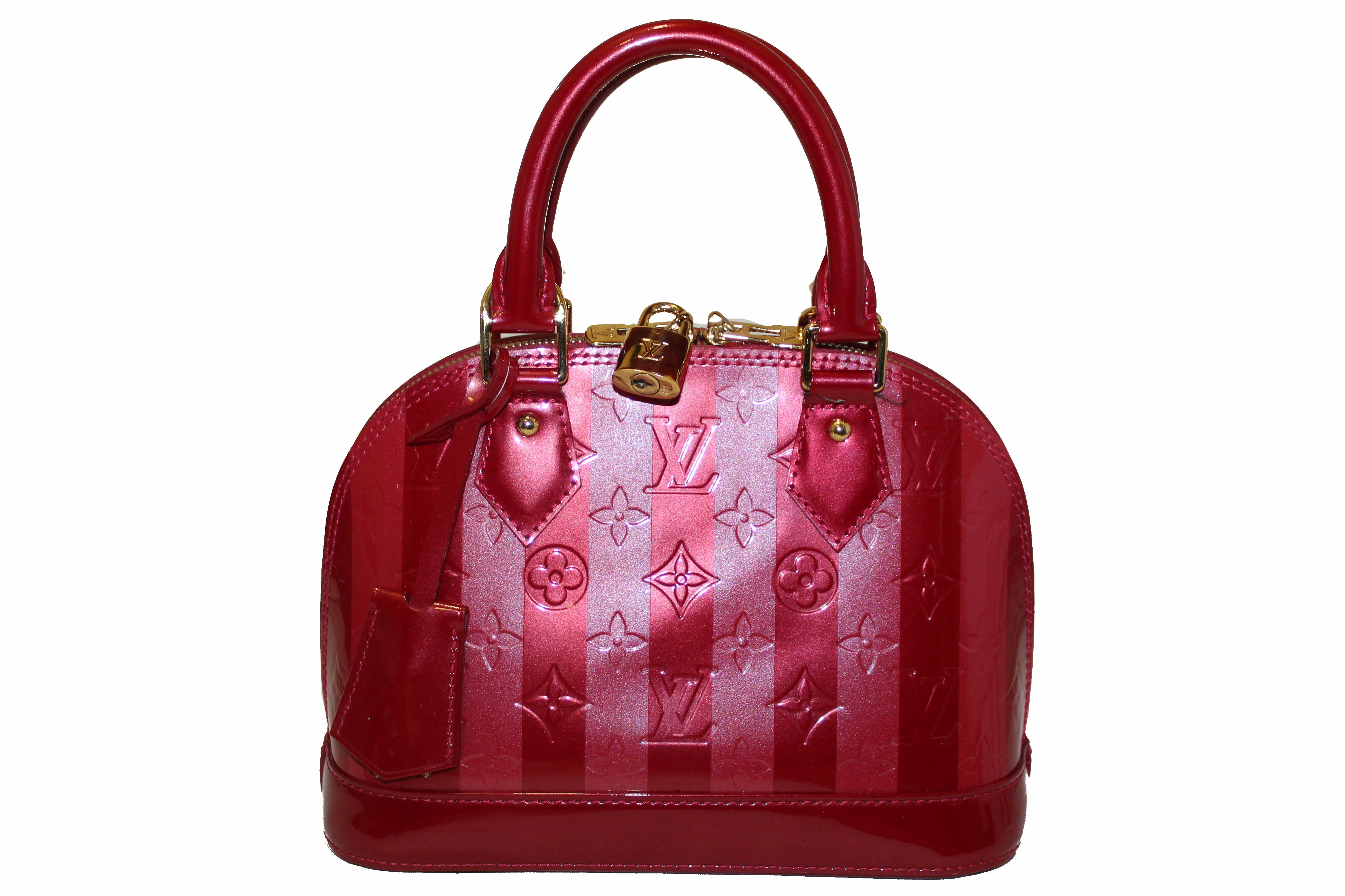 Authentic Louis Vuitton Vernis Rayures Alma BB Pomme D&#39;Amour Hand/Cros – Paris Station Shop