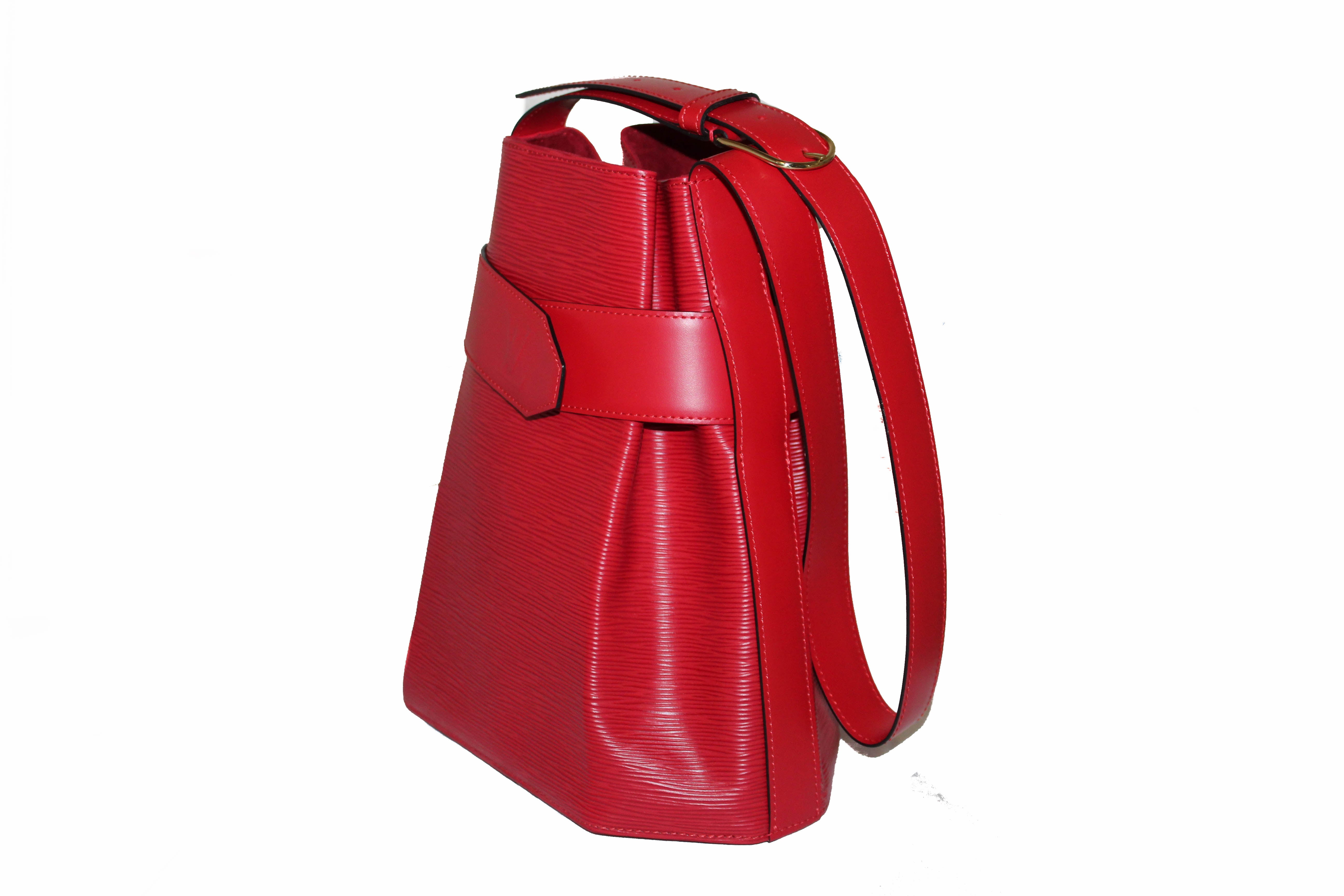 Authentic Louis Vuitton Red Epi Leather Sac D&#39;Epaule PM Bag – Paris Station Shop