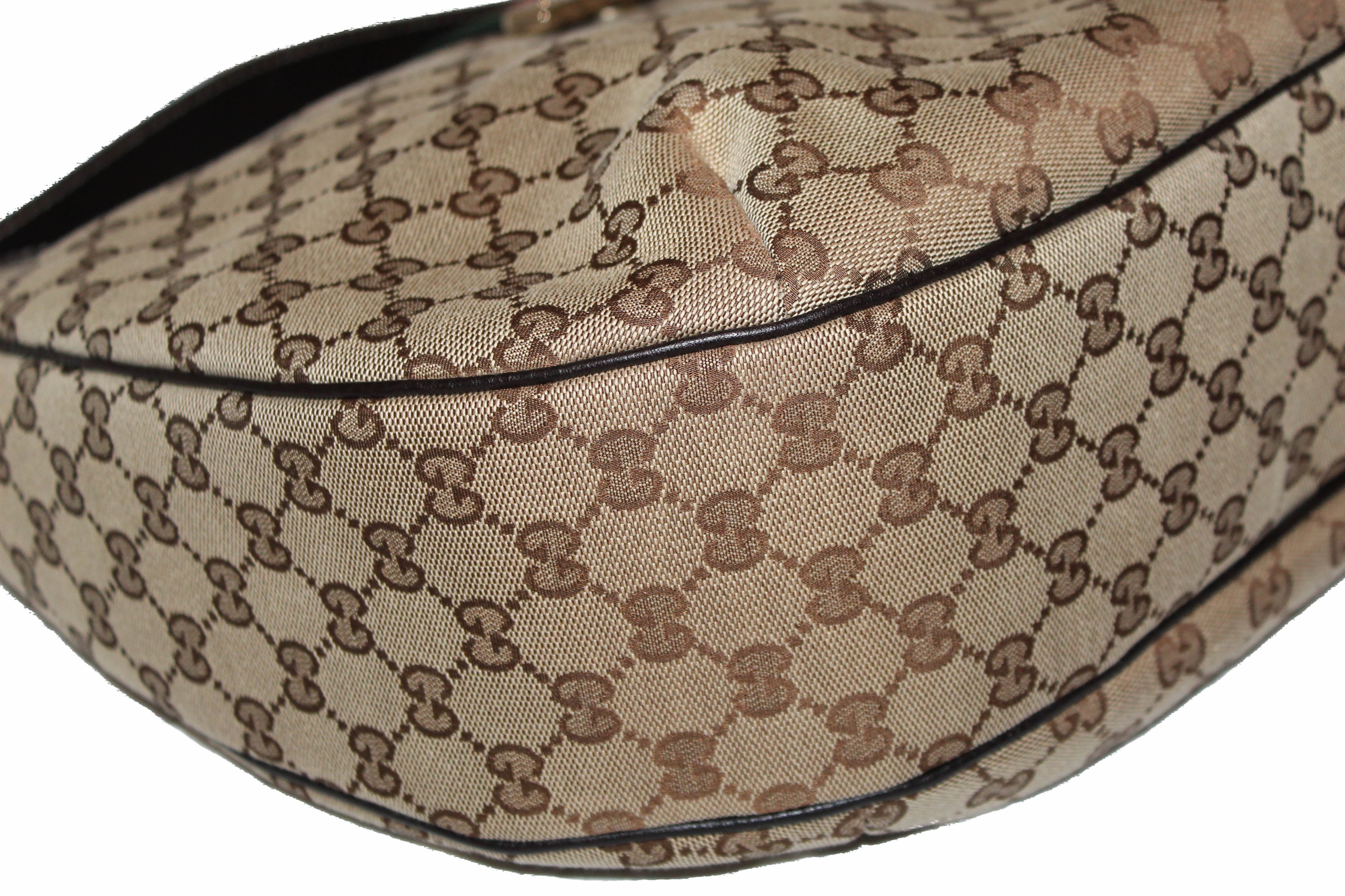 Authentic Gucci Brown Monogram Ladies Web Large Hobo Bag – Paris Station Shop