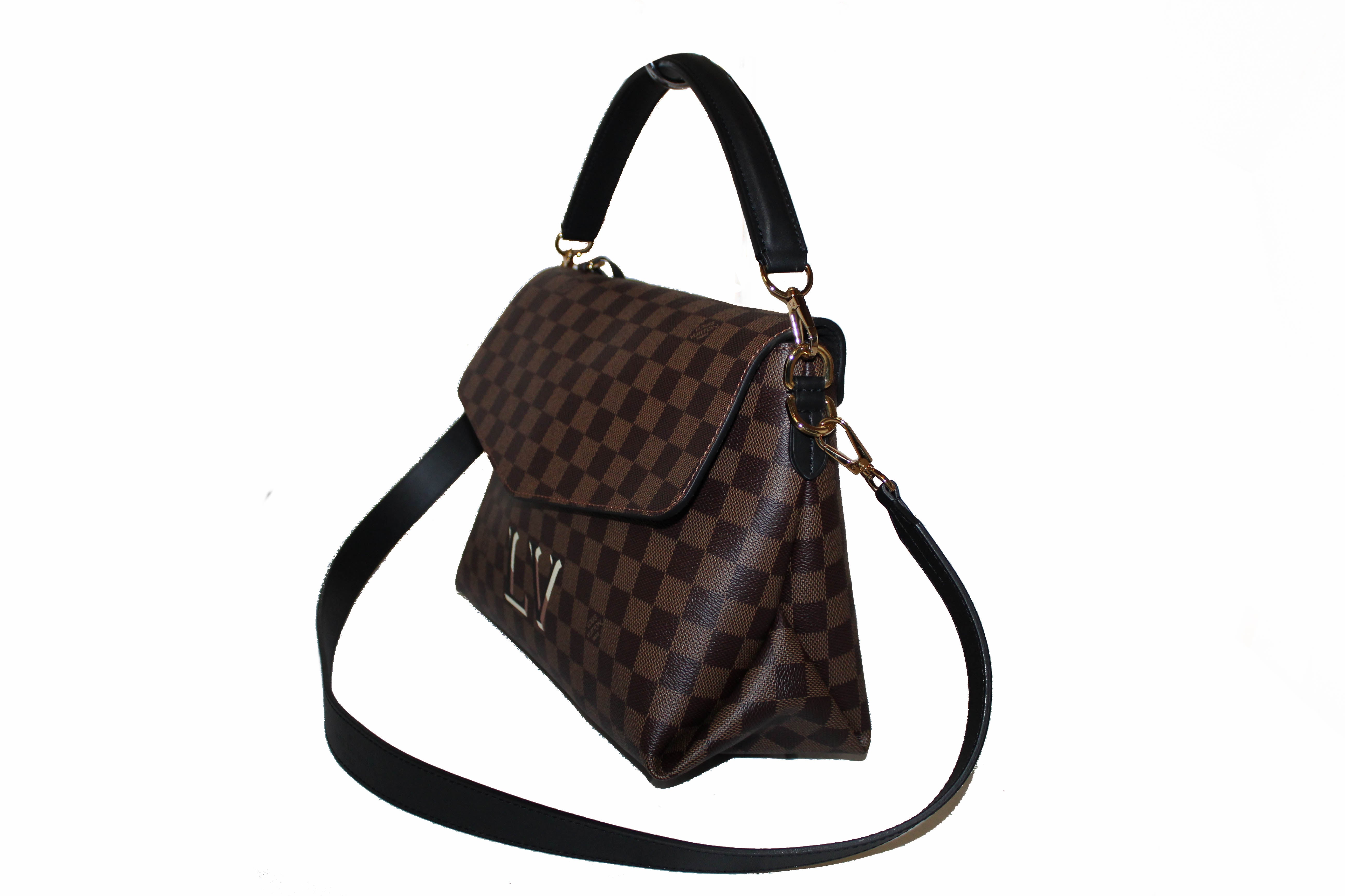 Louis Vuitton Authentic Brown Damier Ebene Marais Bucket Bag with Pouch