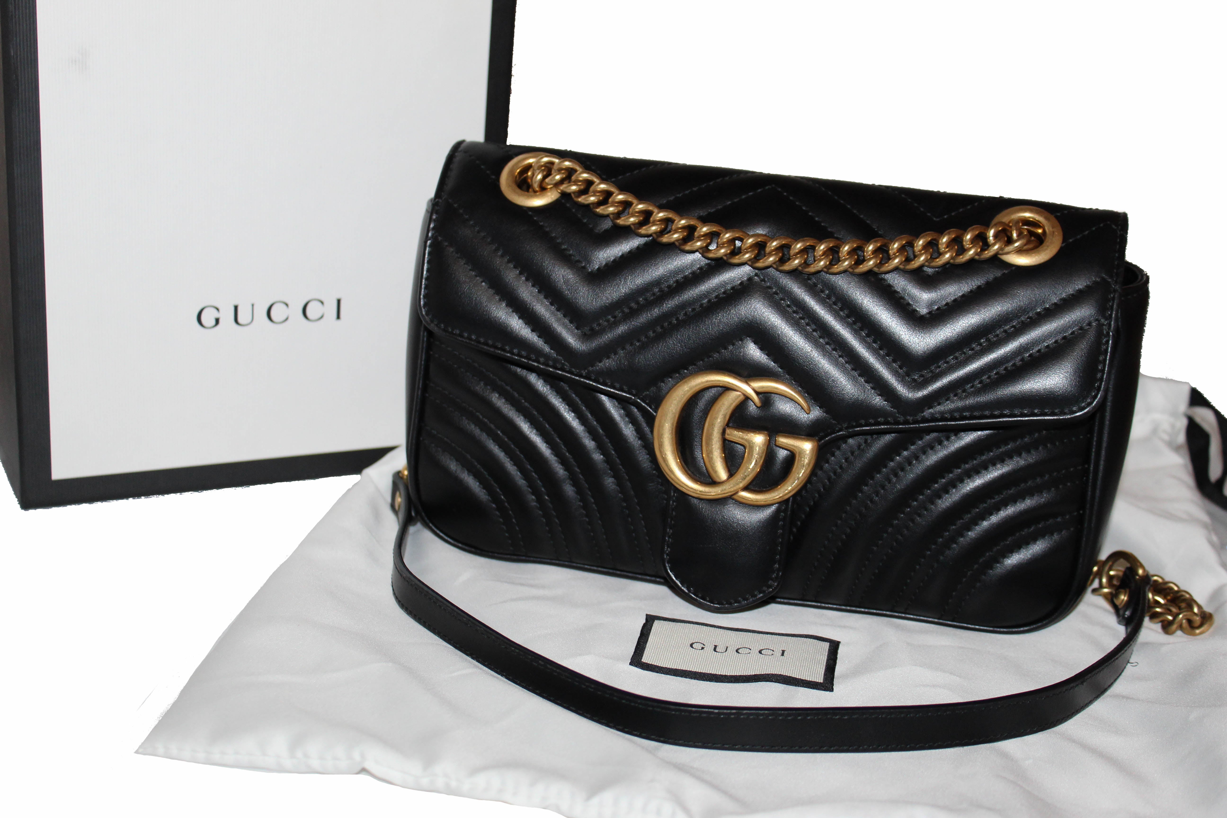 Authentic Gucci Black Marmont Matelasse Shoulder Bag – Paris Station Shop