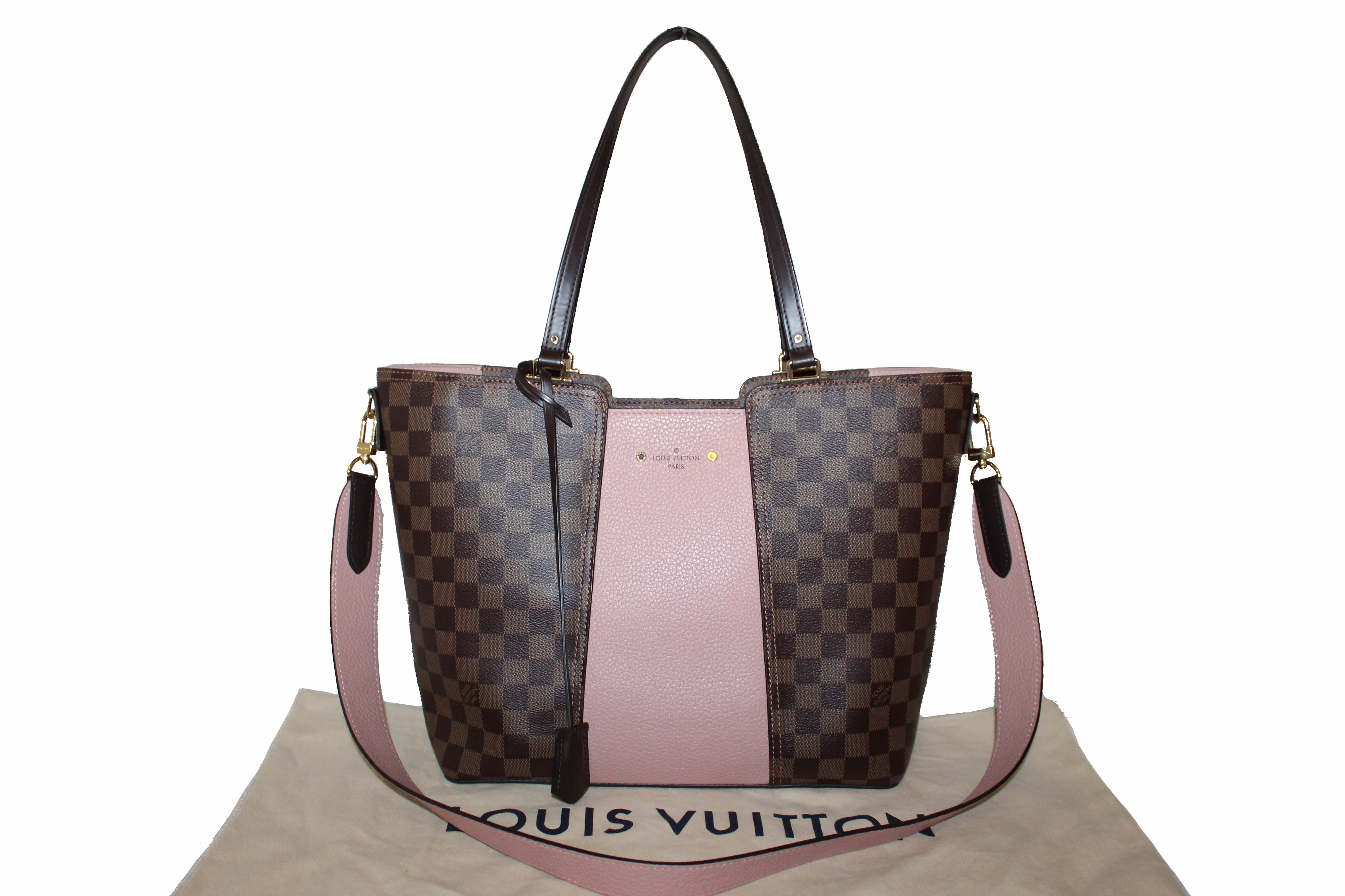 Authentic Louis Vuitton Damier Ebene Pink Jersey Tote Shoulder Bag – Paris Station Shop