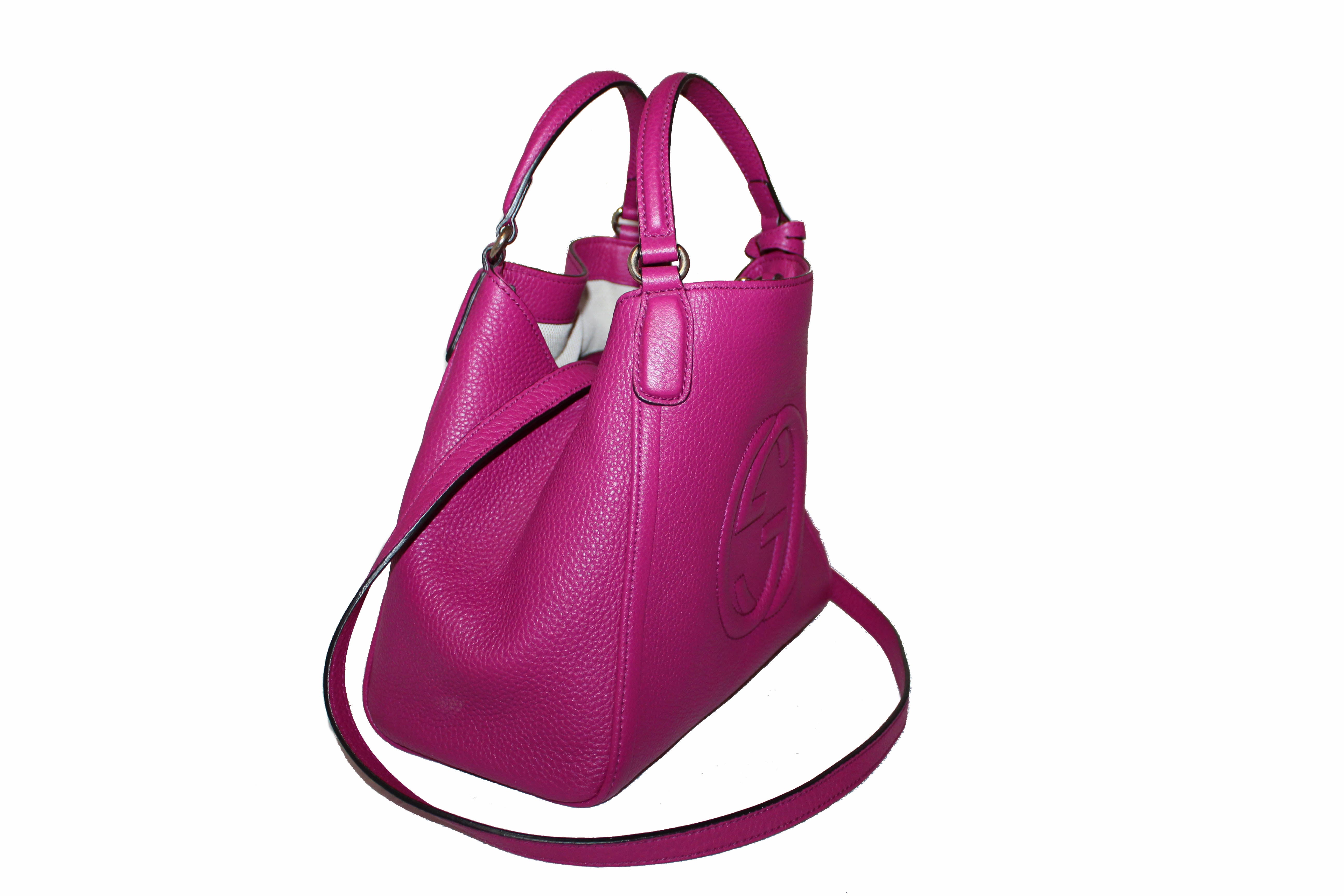 Authentic Gucci Magenta Soho Convertible Leather Small Shoulder Bag – Paris Station Shop