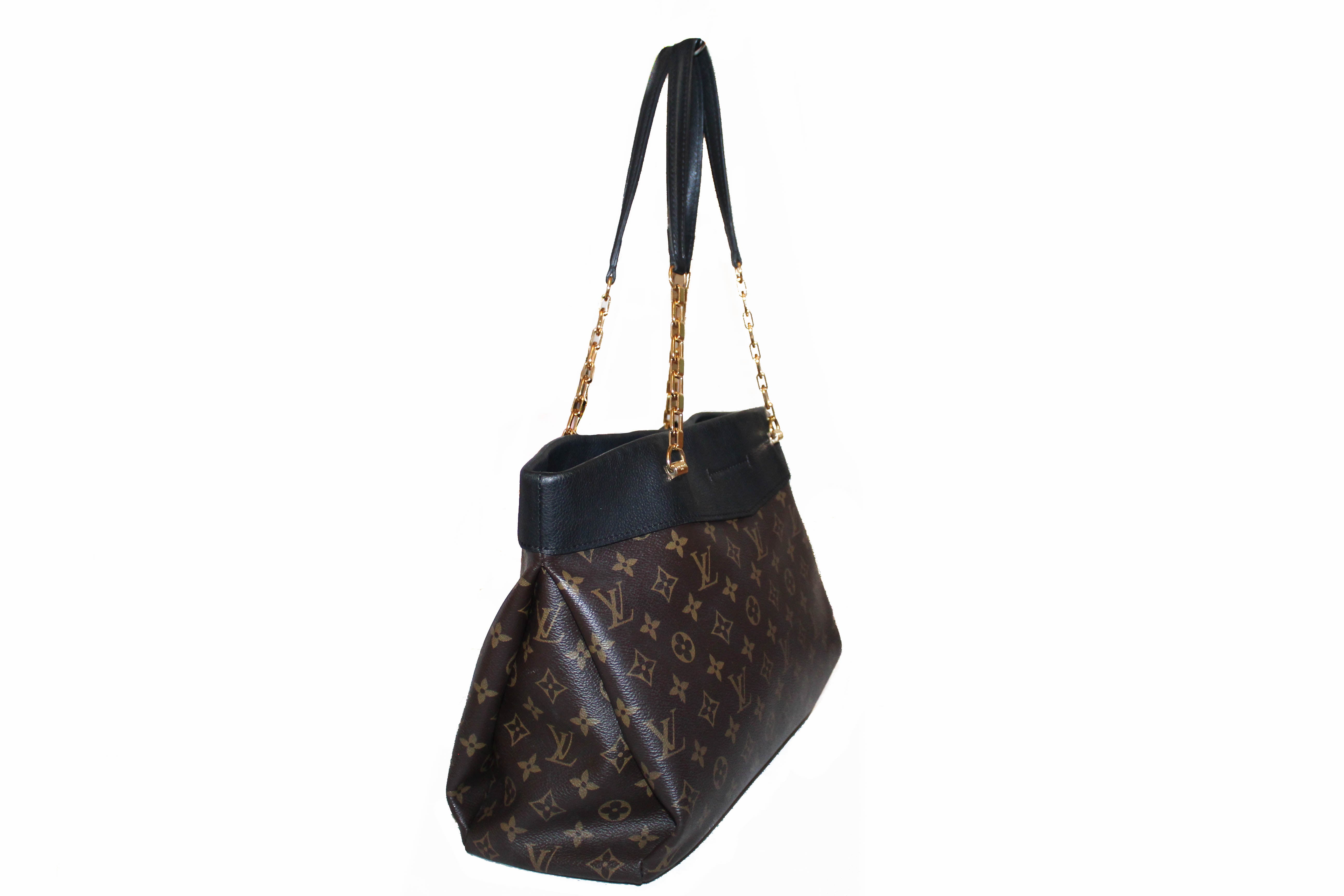 Authentic Louis Vuitton Monogram Noir Pallas Shopper Tote Shoulder Bag – Paris Station Shop