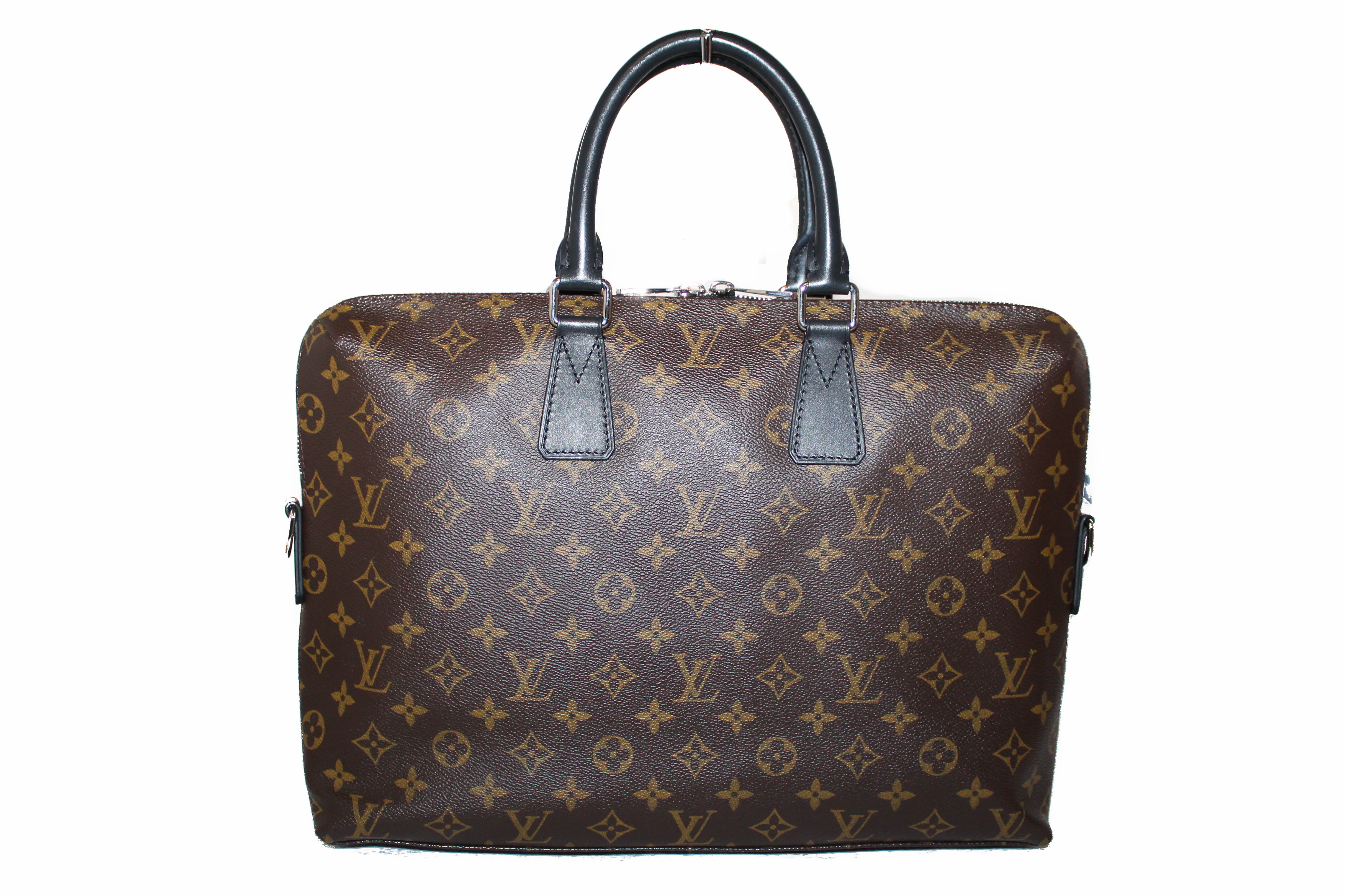 Authentic Louis Vuitton Monogram Noir Porte-Documents Jour Macassar Ba ...