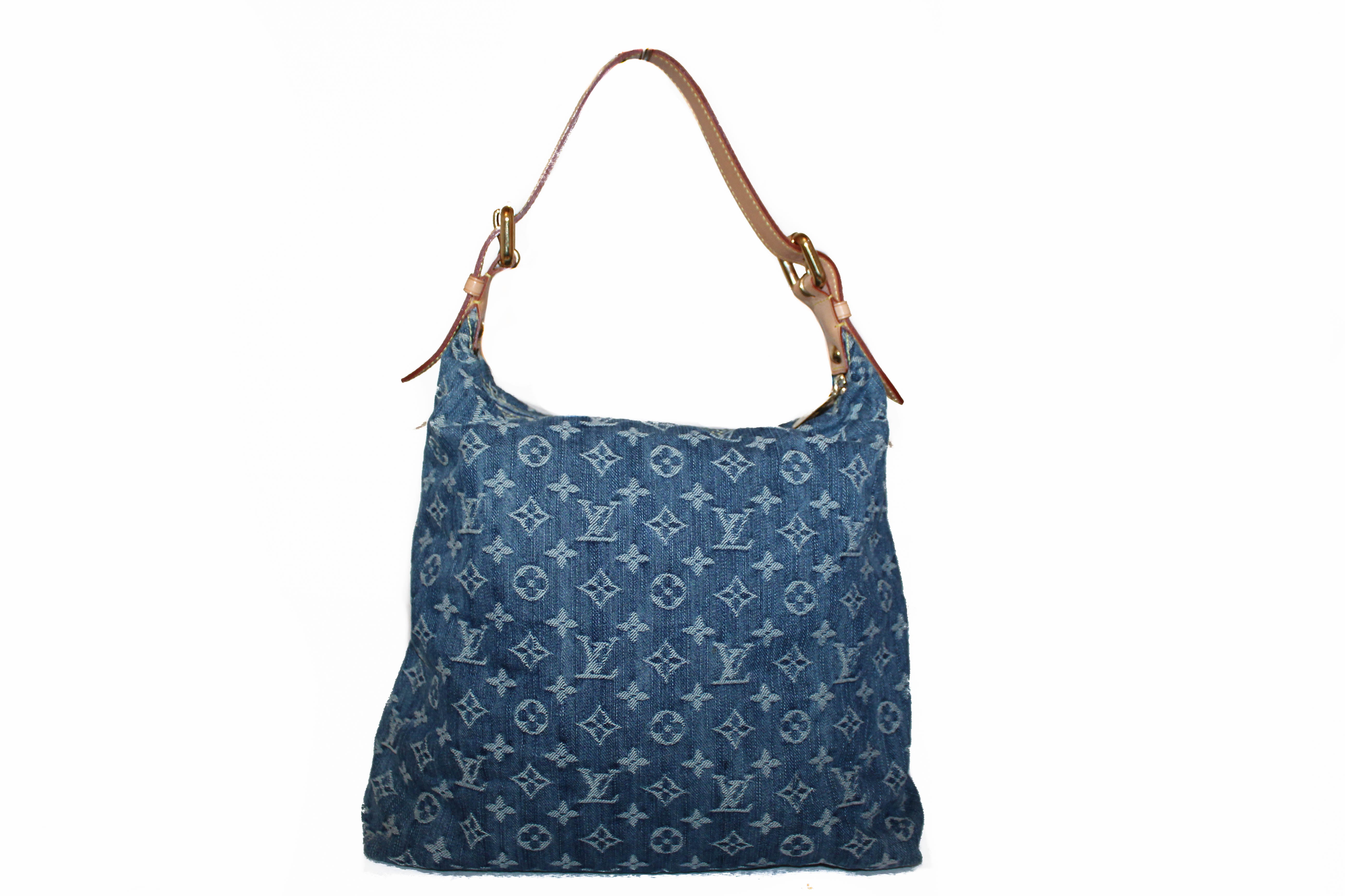 Authentic Louis Vuitton Blue Denim Monogram Baggy GM Shoulder Bag – Paris Station Shop