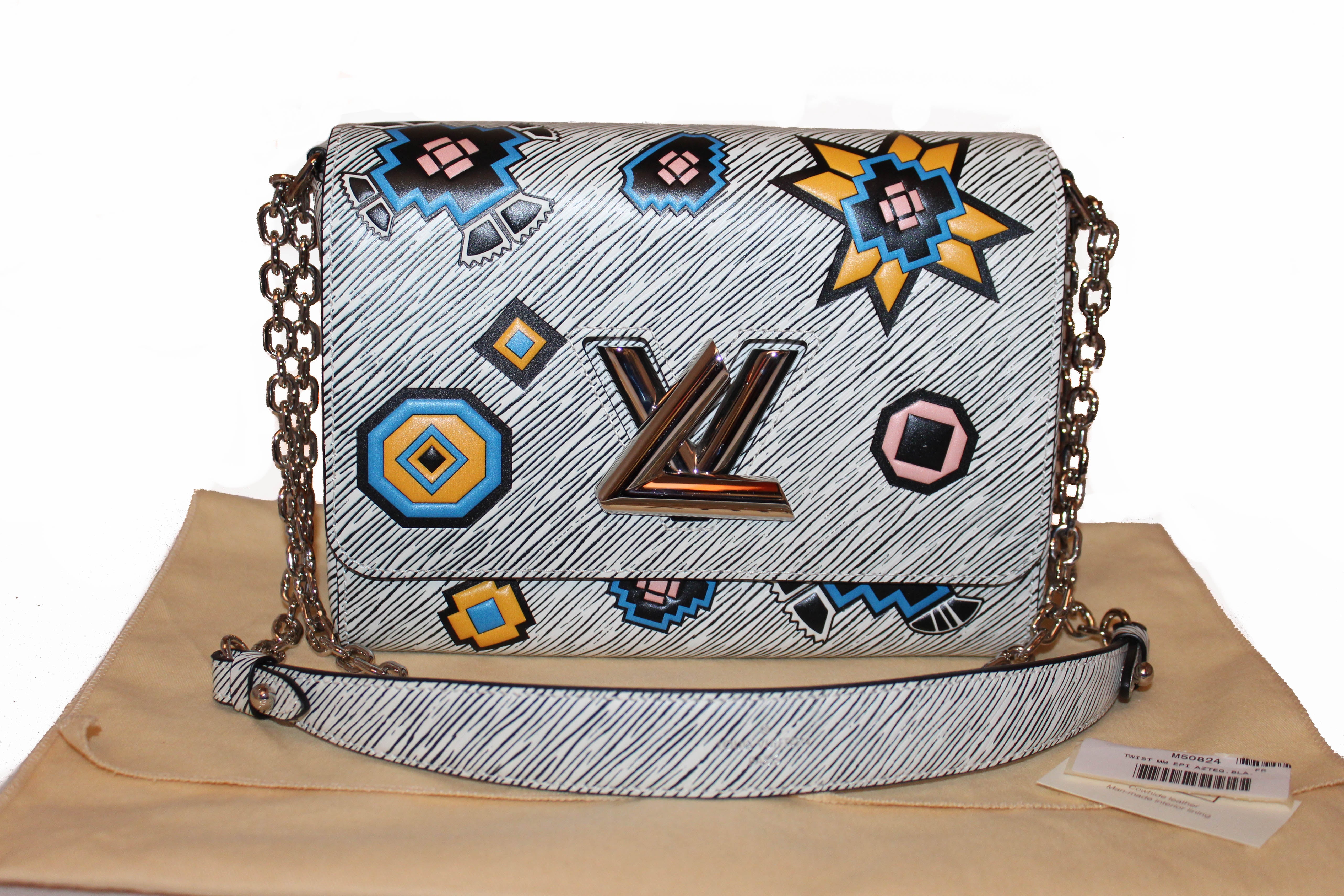 Louis Vuitton White/Black Azteque Epi Leather Twist MM Bag