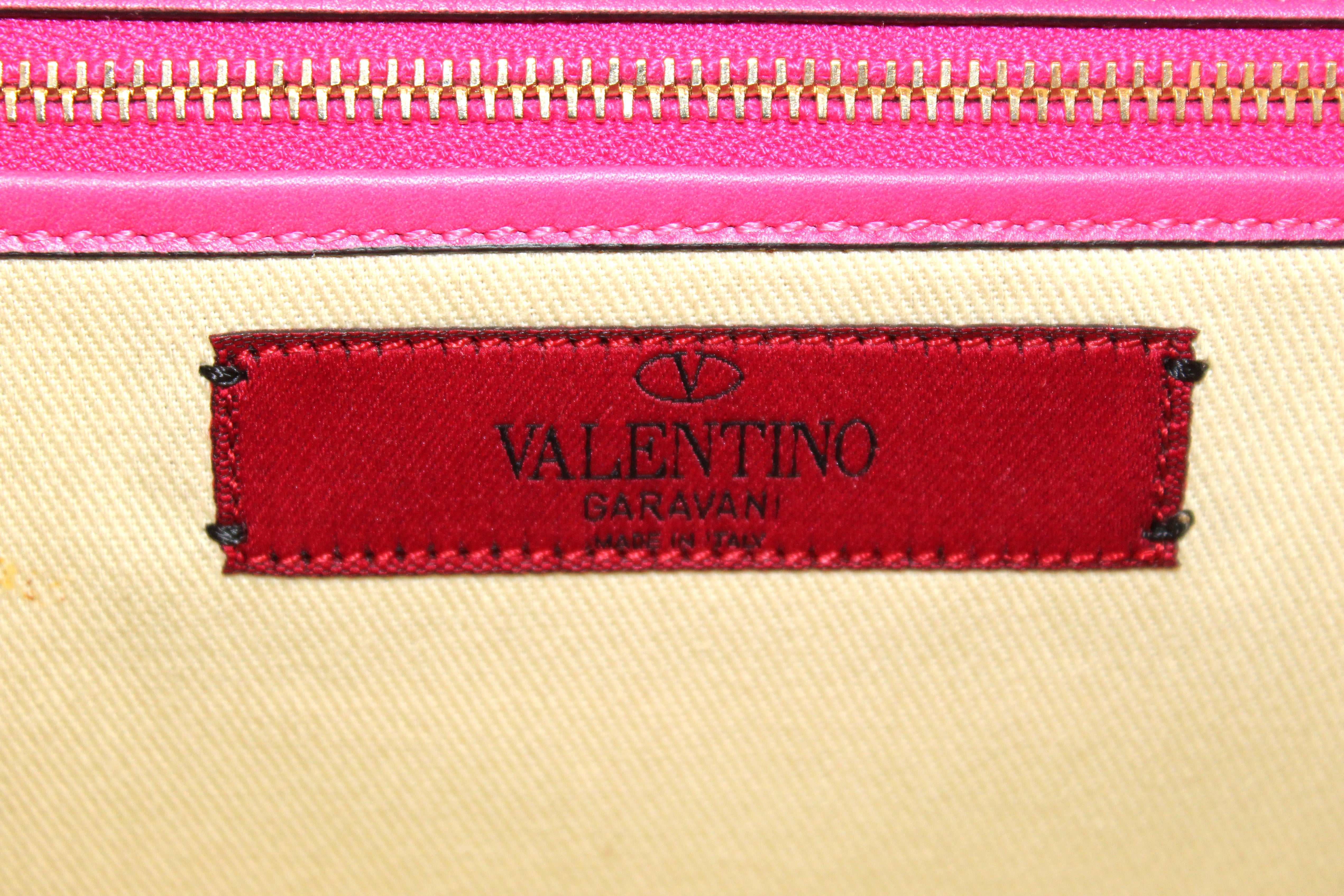 radiator grådig vigtigste Authentic Valentino Hot Fuchsia Pink Leather Long Clutch Bag – Paris  Station Shop