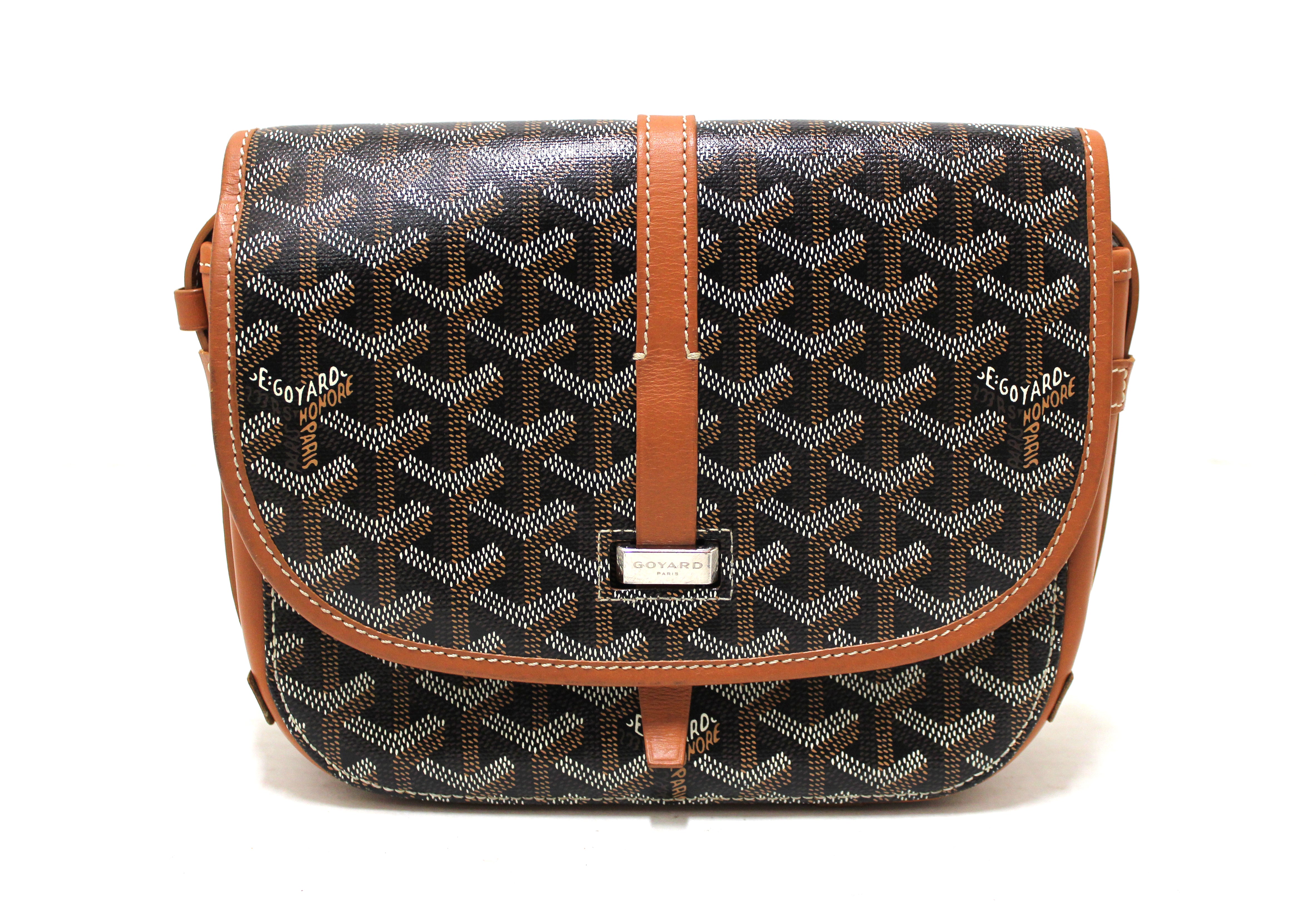 Authentic Goyard Black and Brown Belvedere PM Messenger Crossbody Bag ...