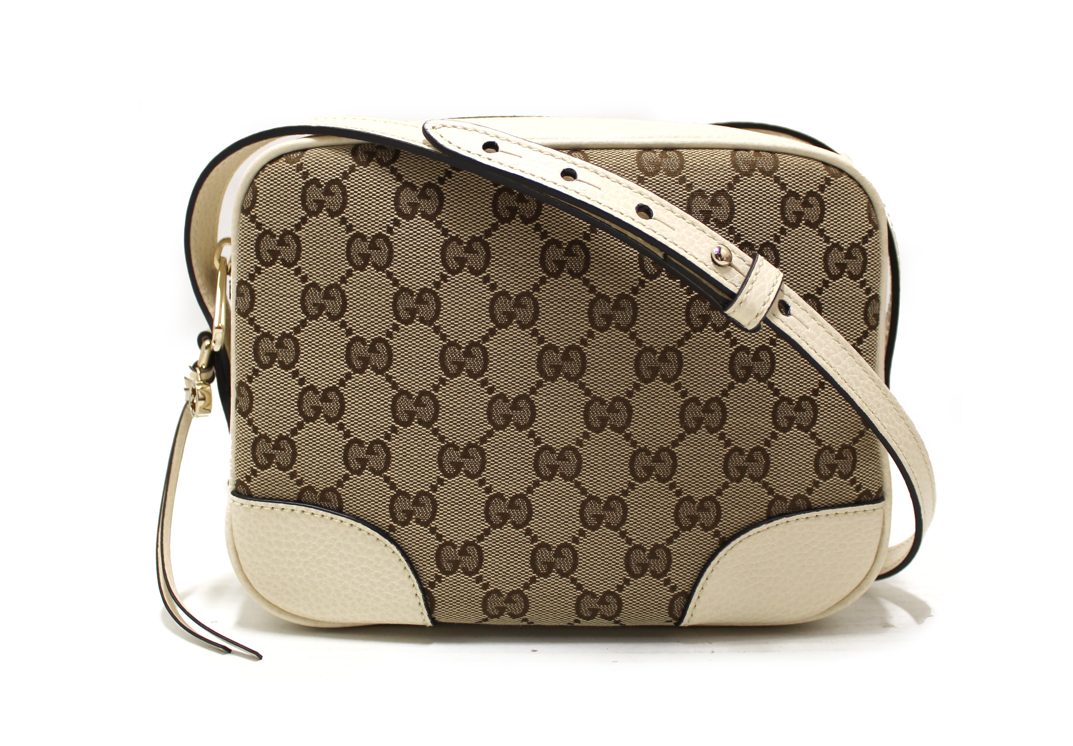 Authentic New Gucci White Signature GG Bree Crossbody Bag – Paris ...
