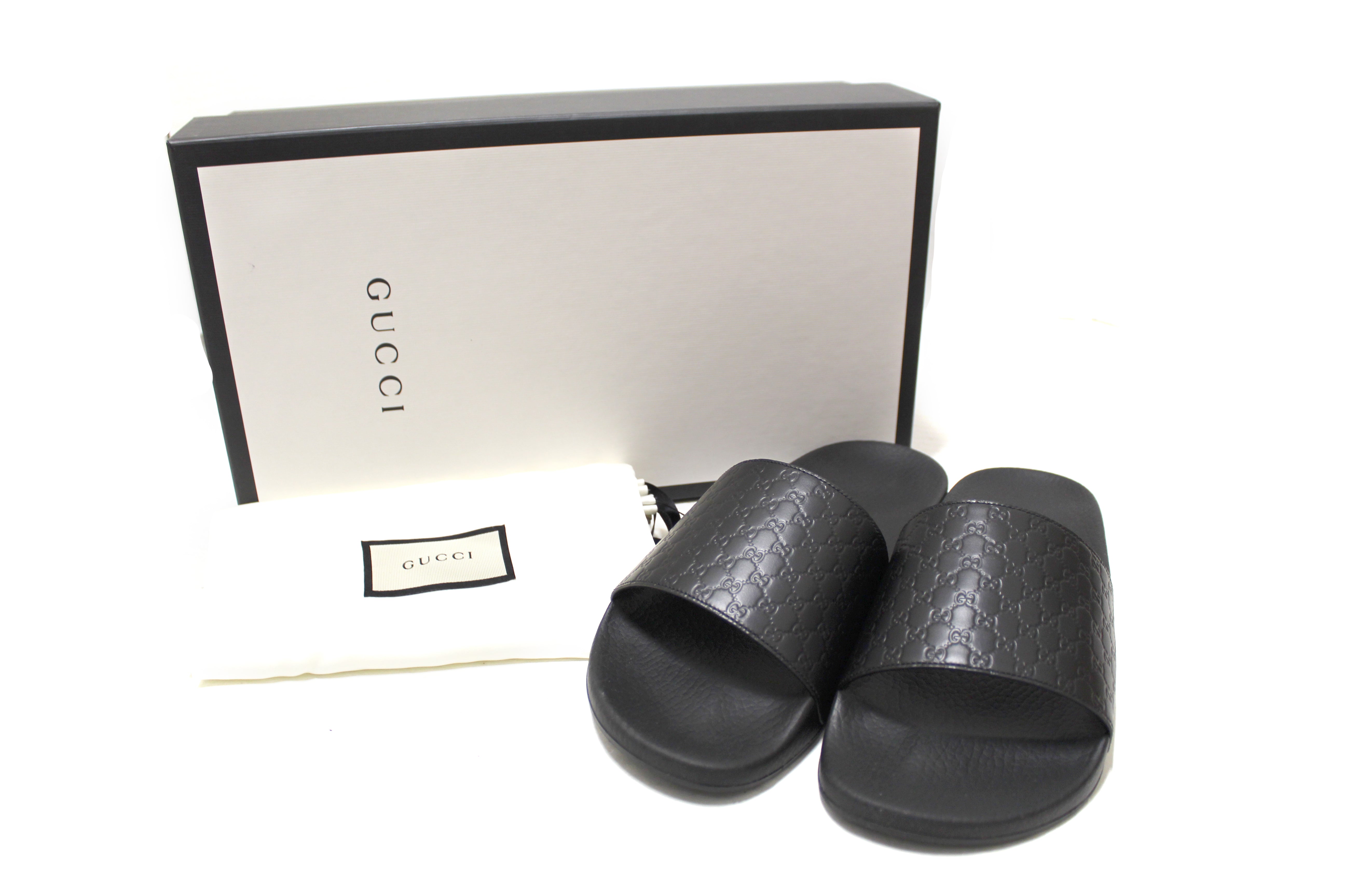 gucci gg guccissima leather slides