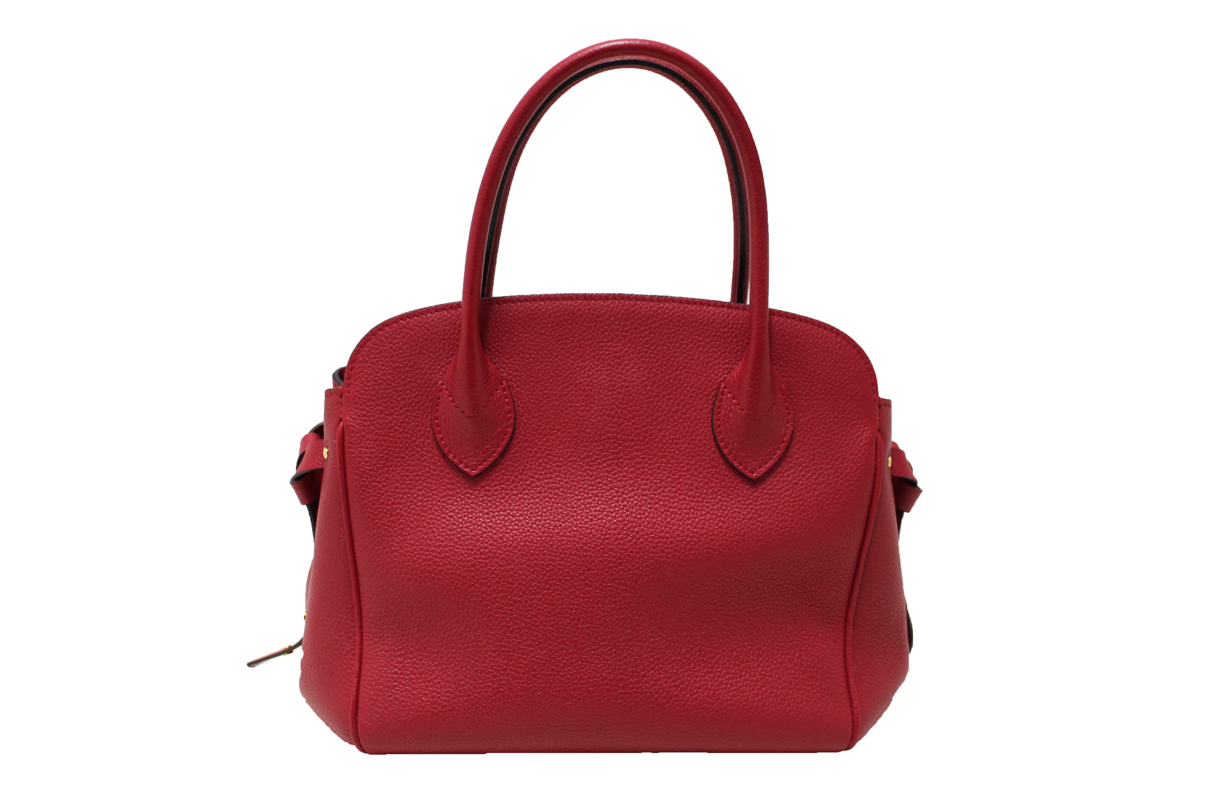 Authentic Louis Vuitton Carmine Red Leather Veau Nuage Milla PM Bag ...