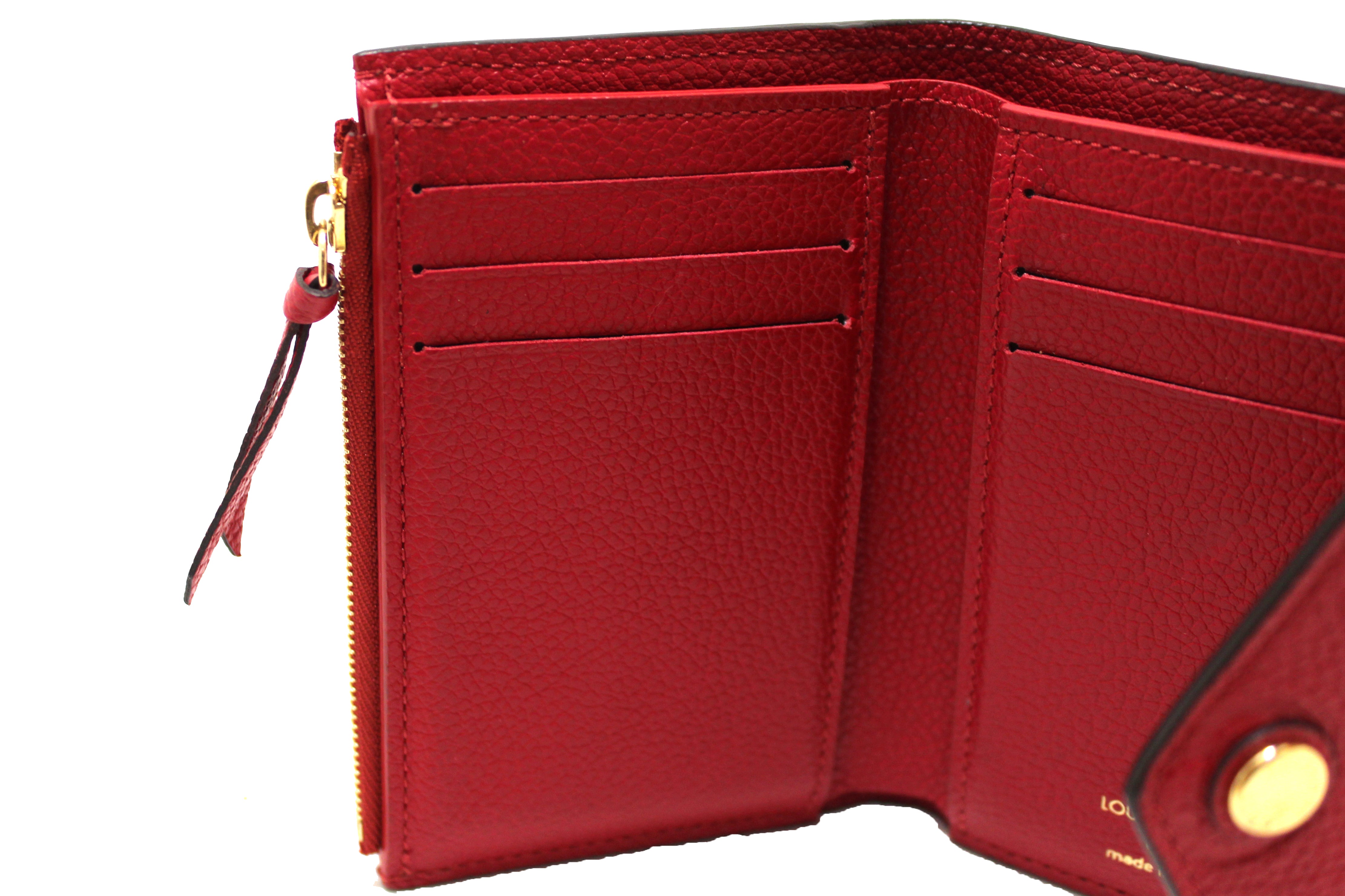 Authentic Louis Vuitton Red Monogram Empreinte Leather Victorine Walle ...