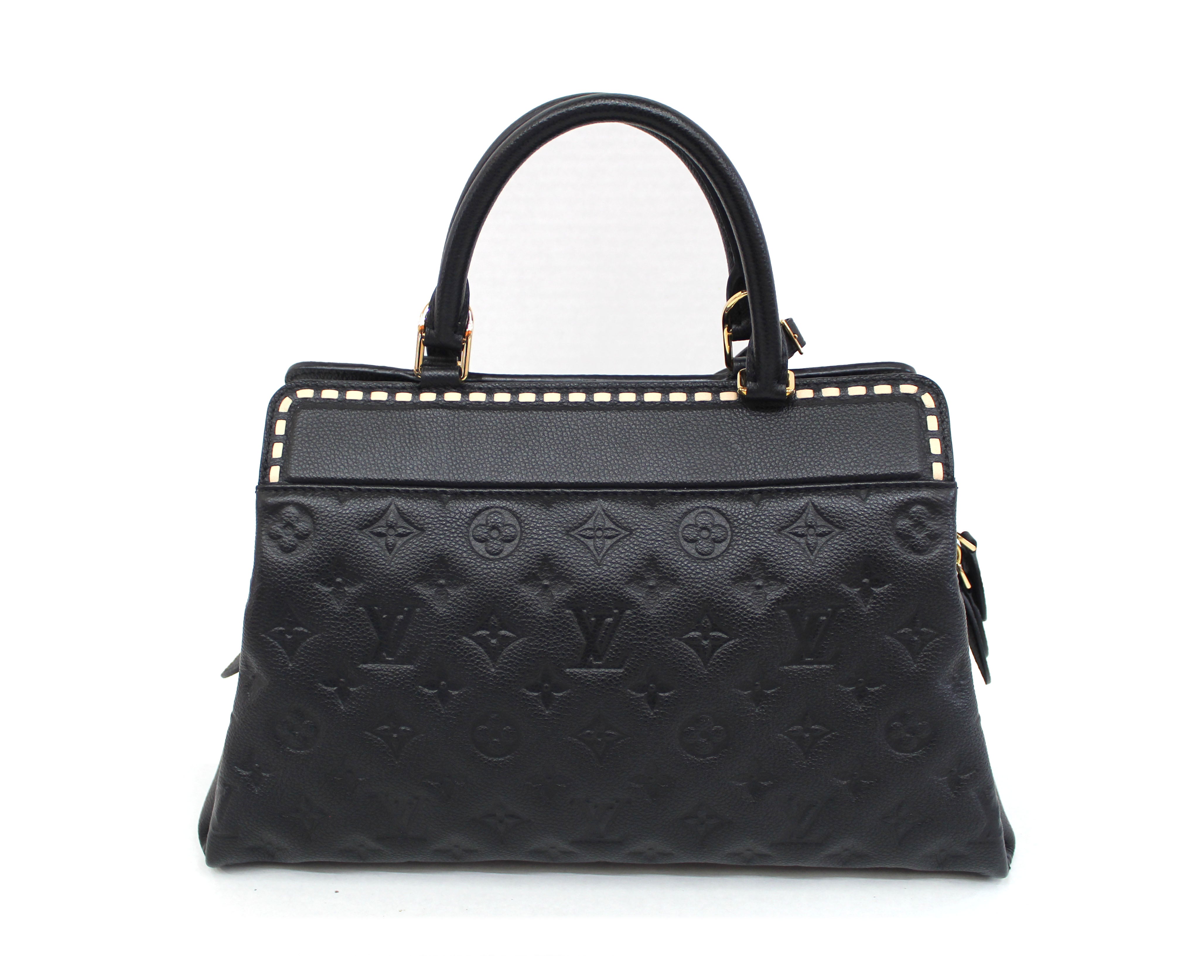 Authentic Louis Vuitton Black Empreinte Leather Vosges MM Handbag ...