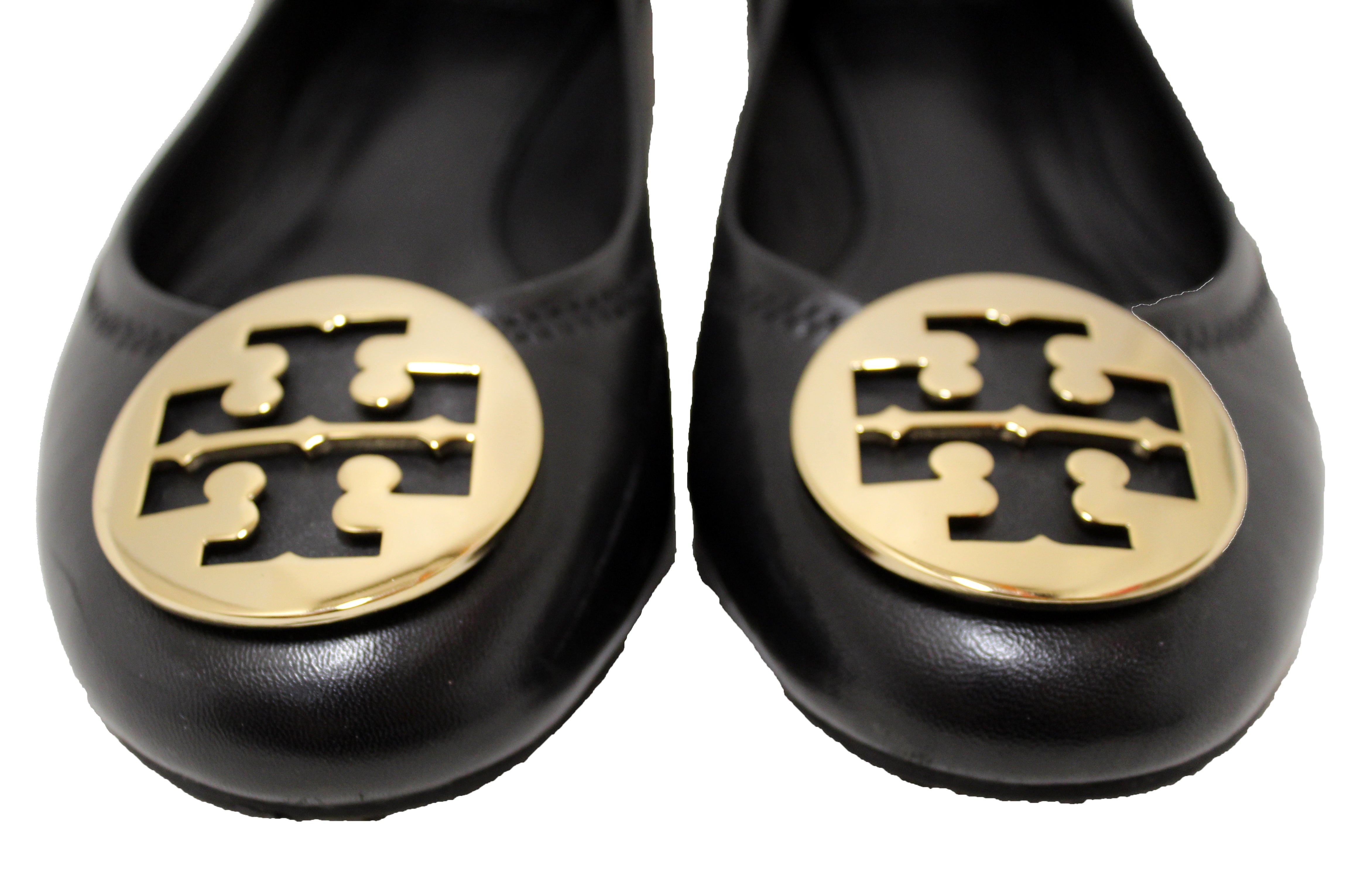 Authentic Tory Burch Black Leather Ballet Flat Shoes Size  – Paris  Station Shop